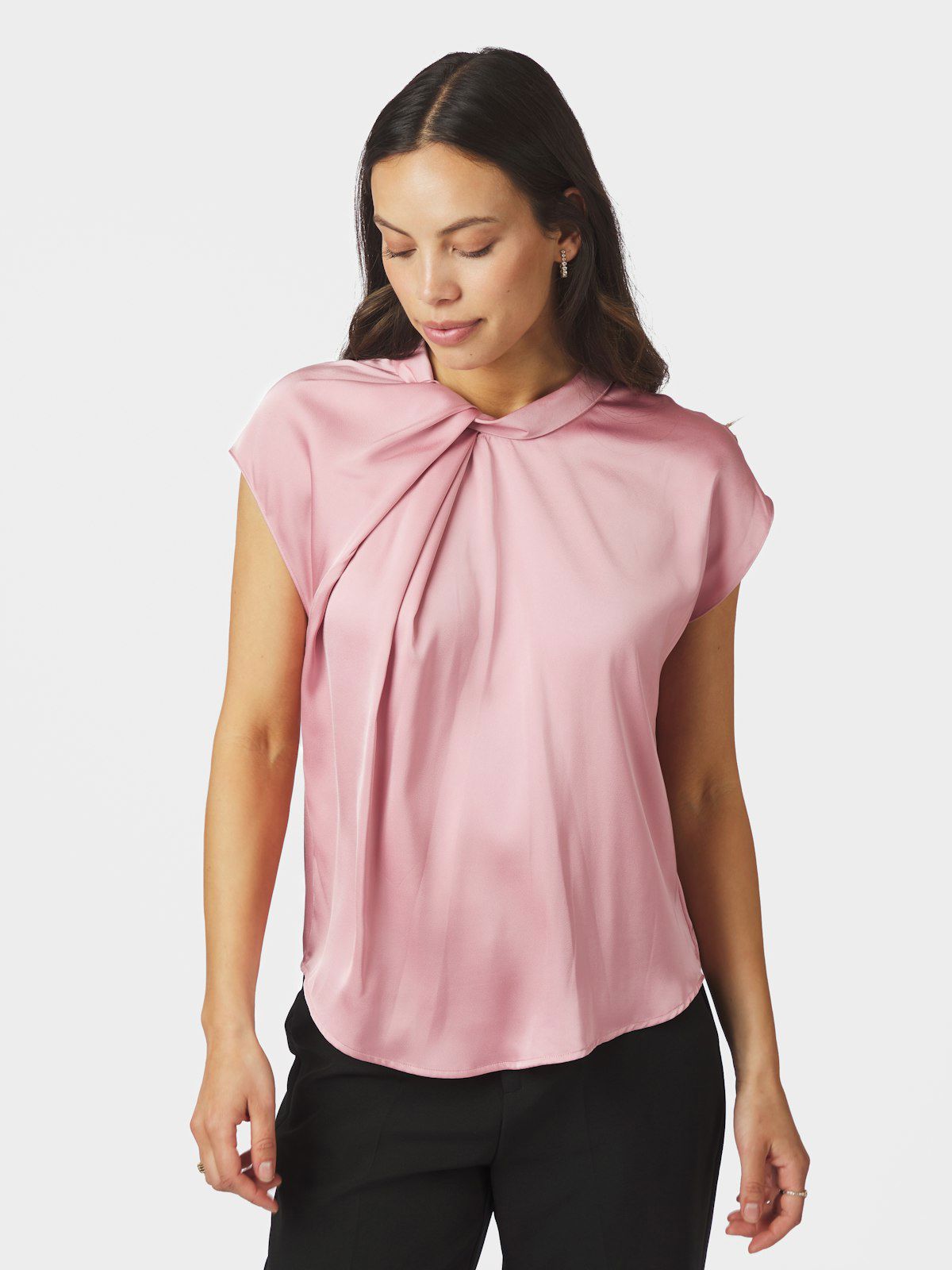 Fleur Drapy Satin Blouse