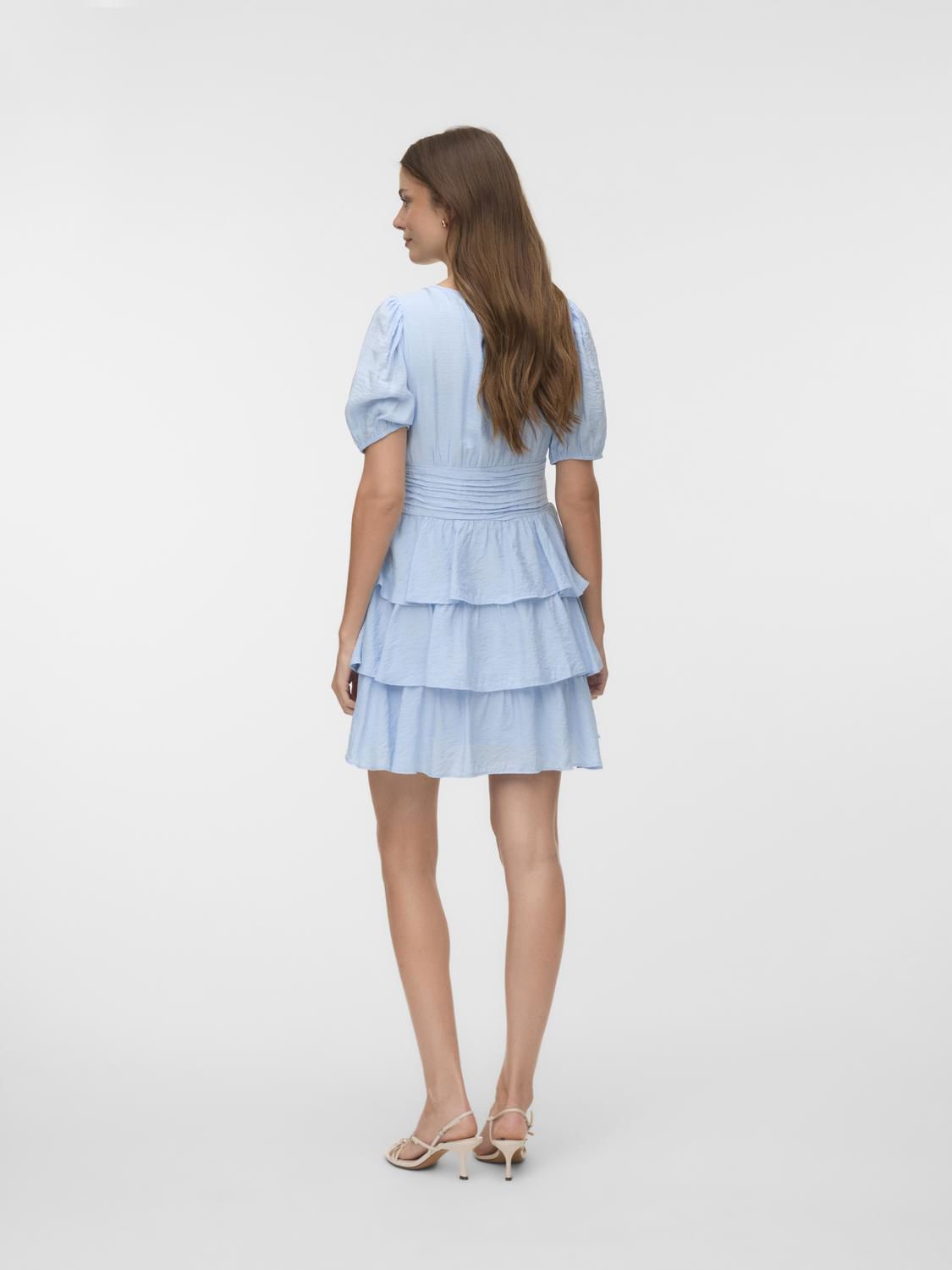 Vmlise 2/4 V-Neck Short Dress Wvn Exp