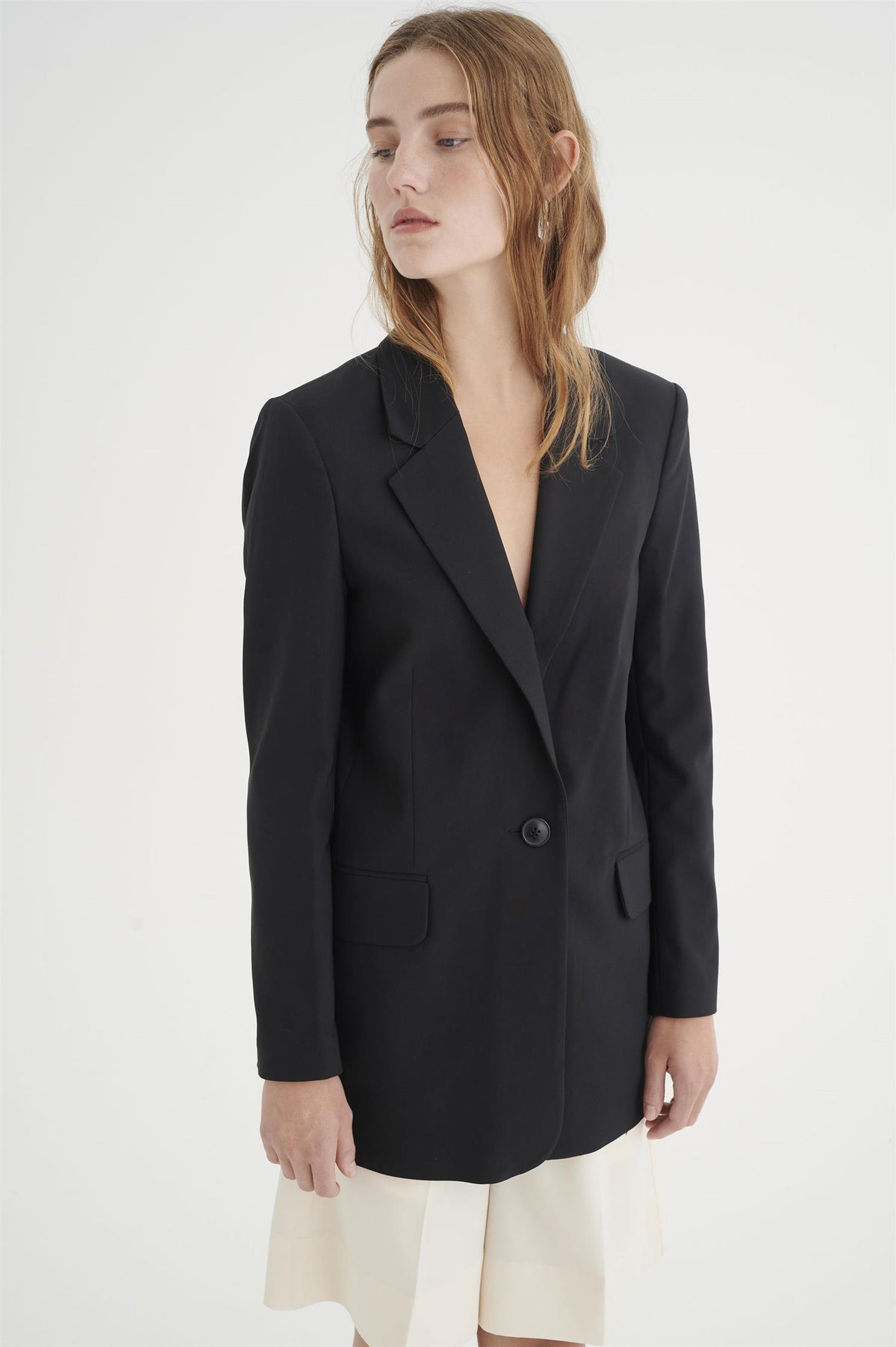 ZELLAIW LONG BLAZER, BLACK