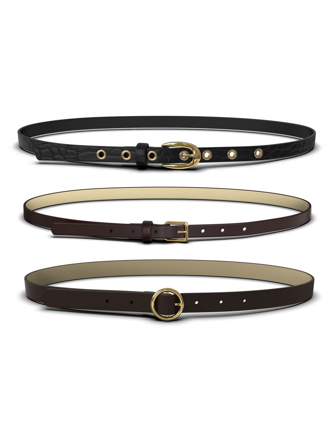 Pcallie 3-Pack Jeans Belt Pu