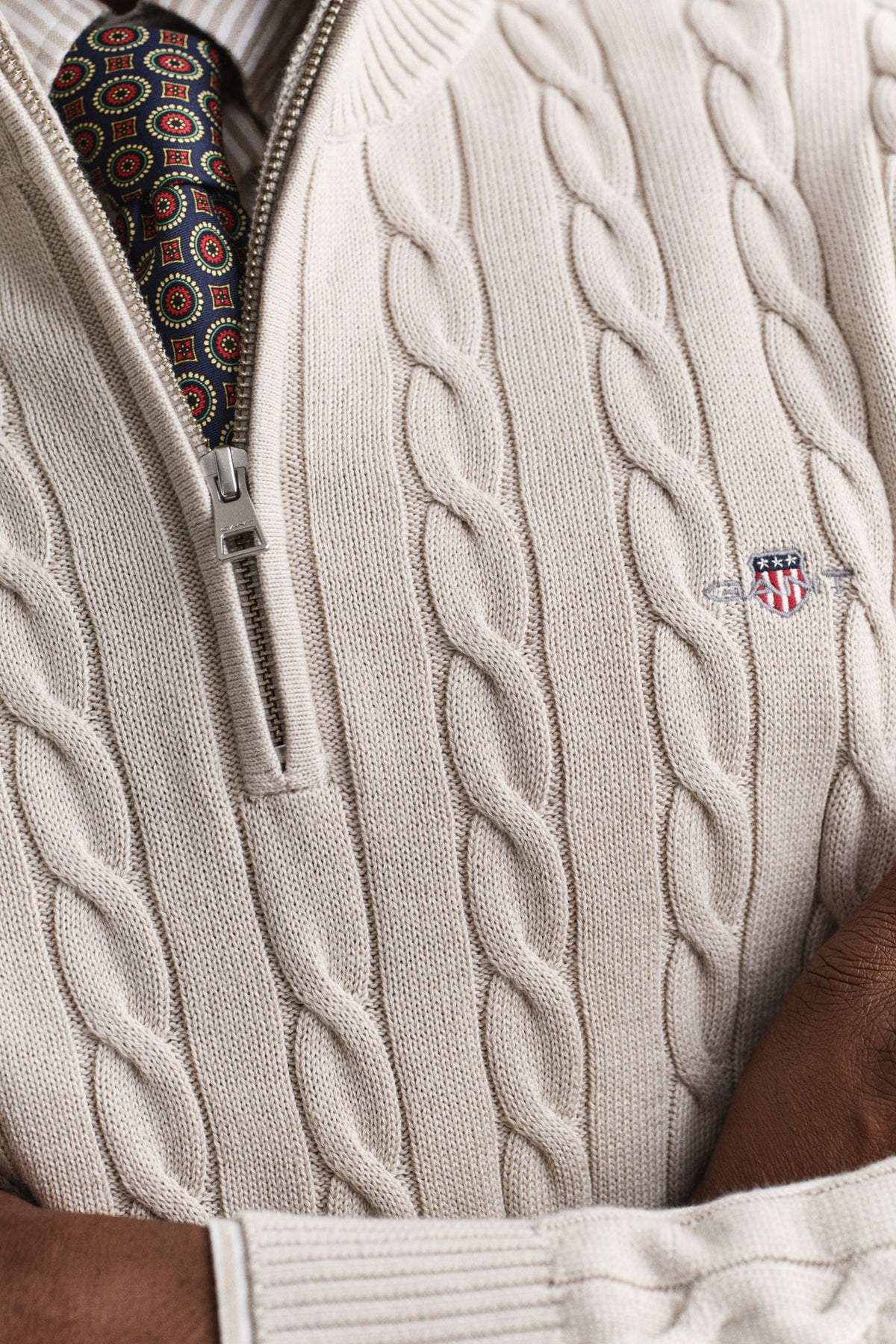 Cable Knit Half-Zip Sweater