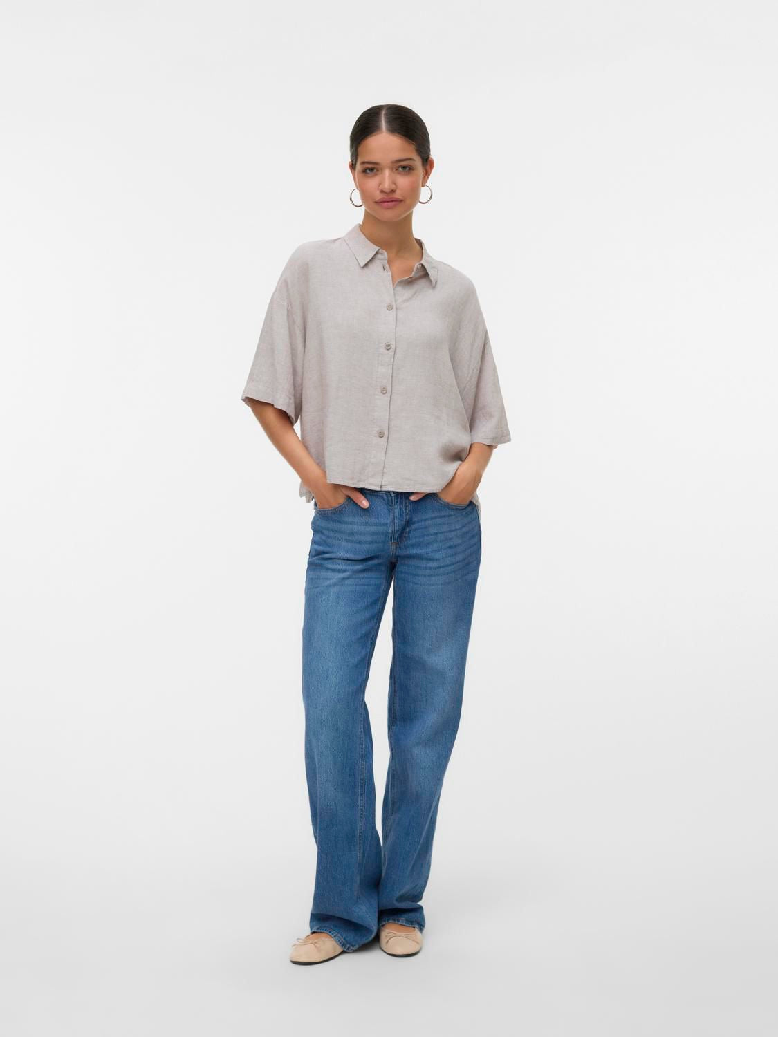 Vmlinn 2/4 Short Shirt Wvn Noos