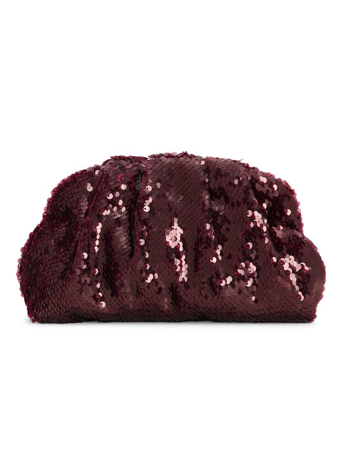 Sequin Clutch Bag Burgundy