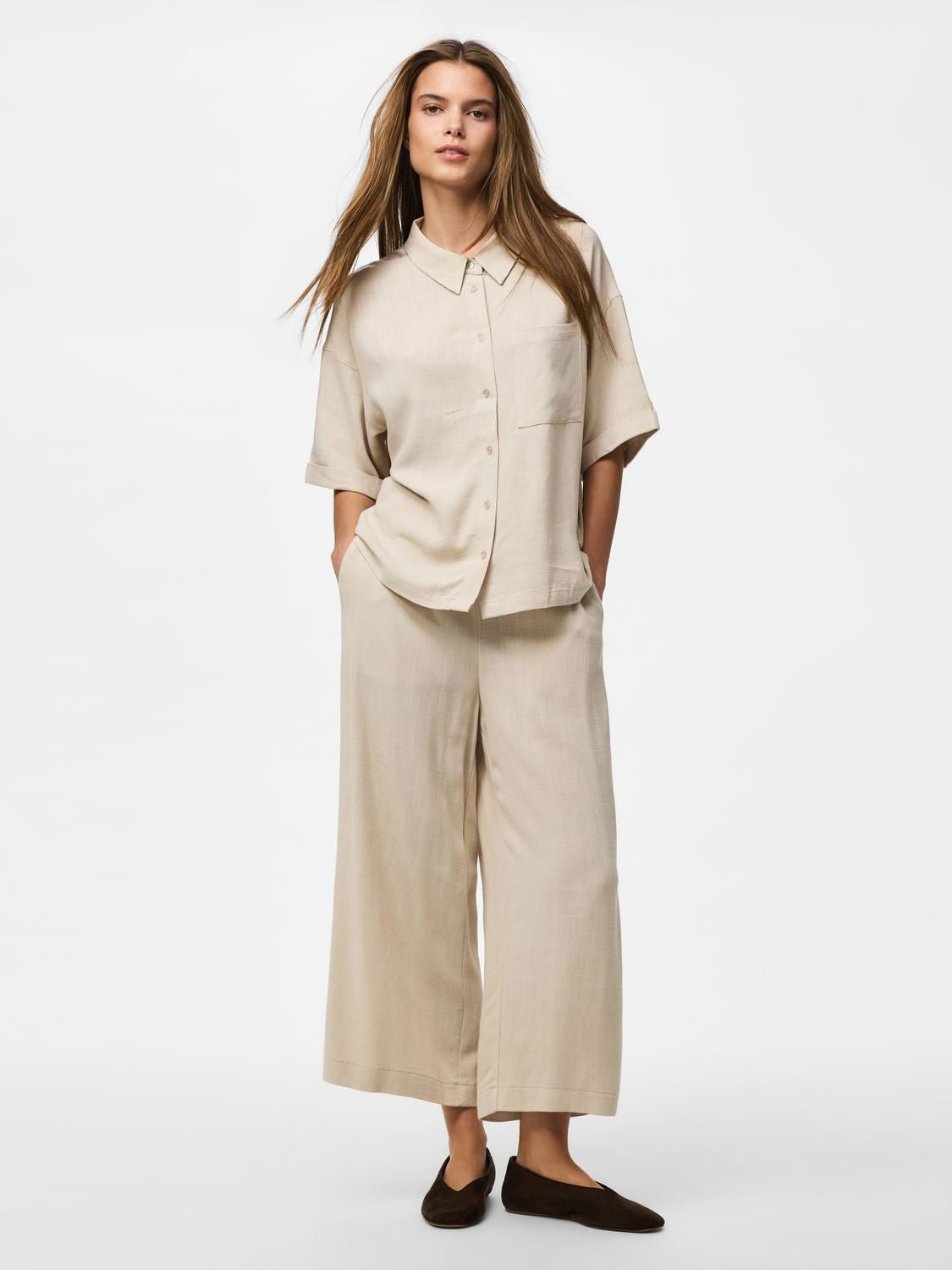 Pcvinsty Short 2/4 Shirt Wvn