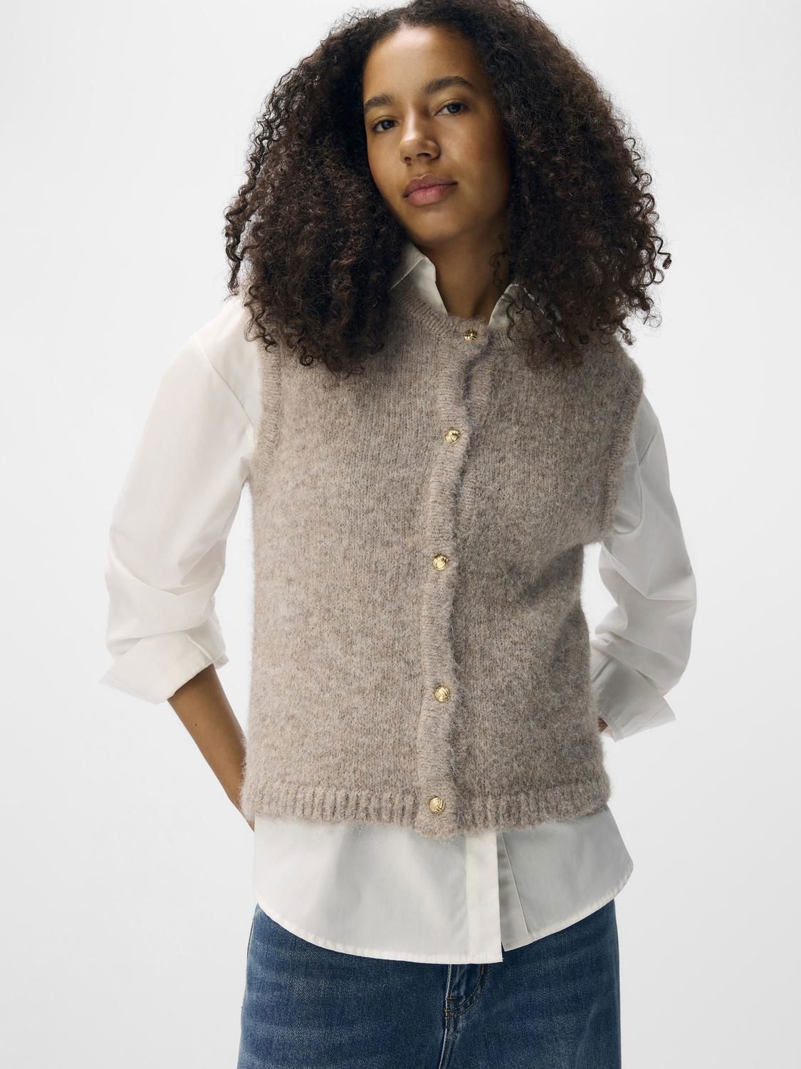 Objsaggia Re Knit Vest Cardigan Noos