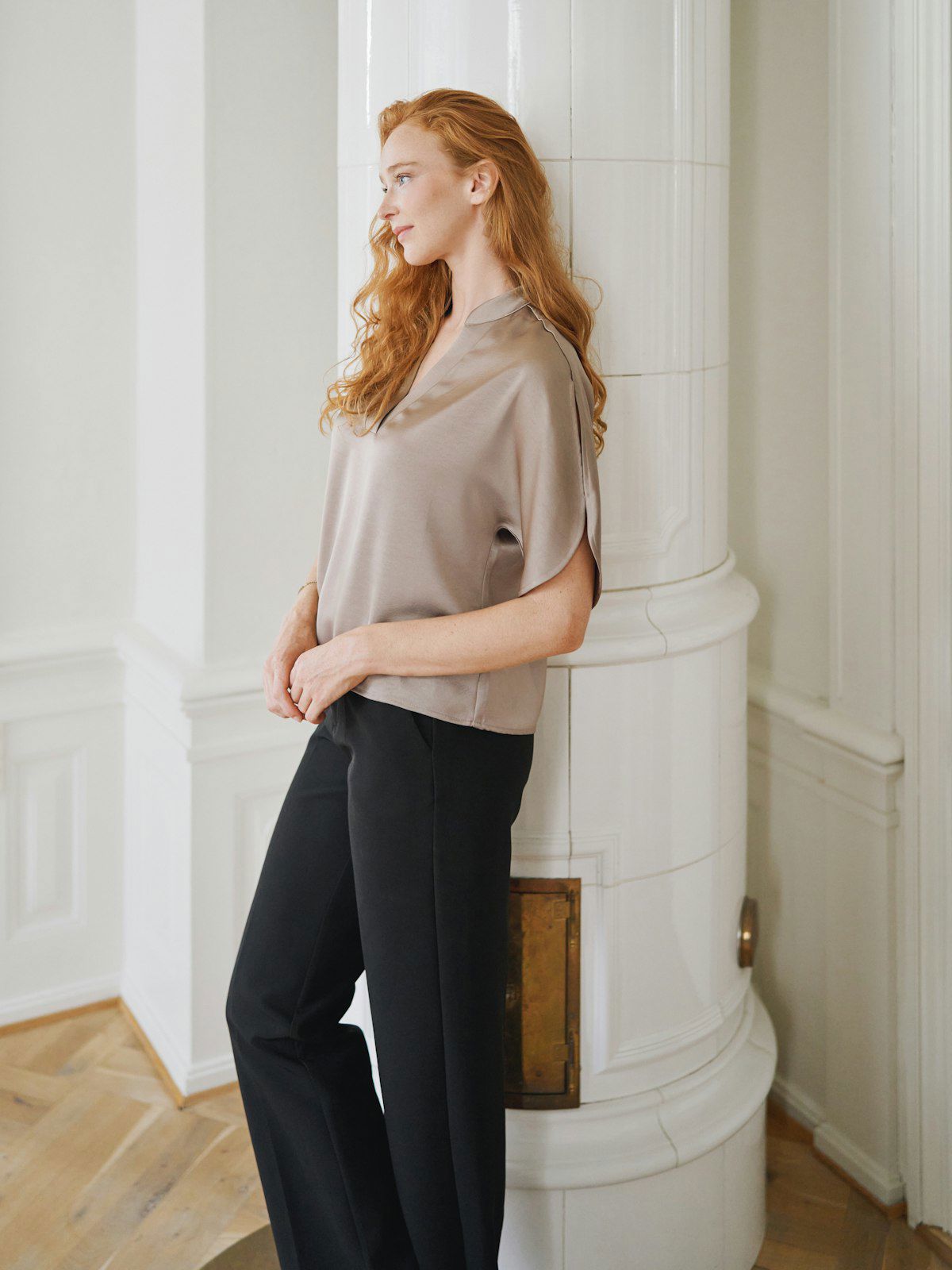 Anelle Heavy Sateen Blouse