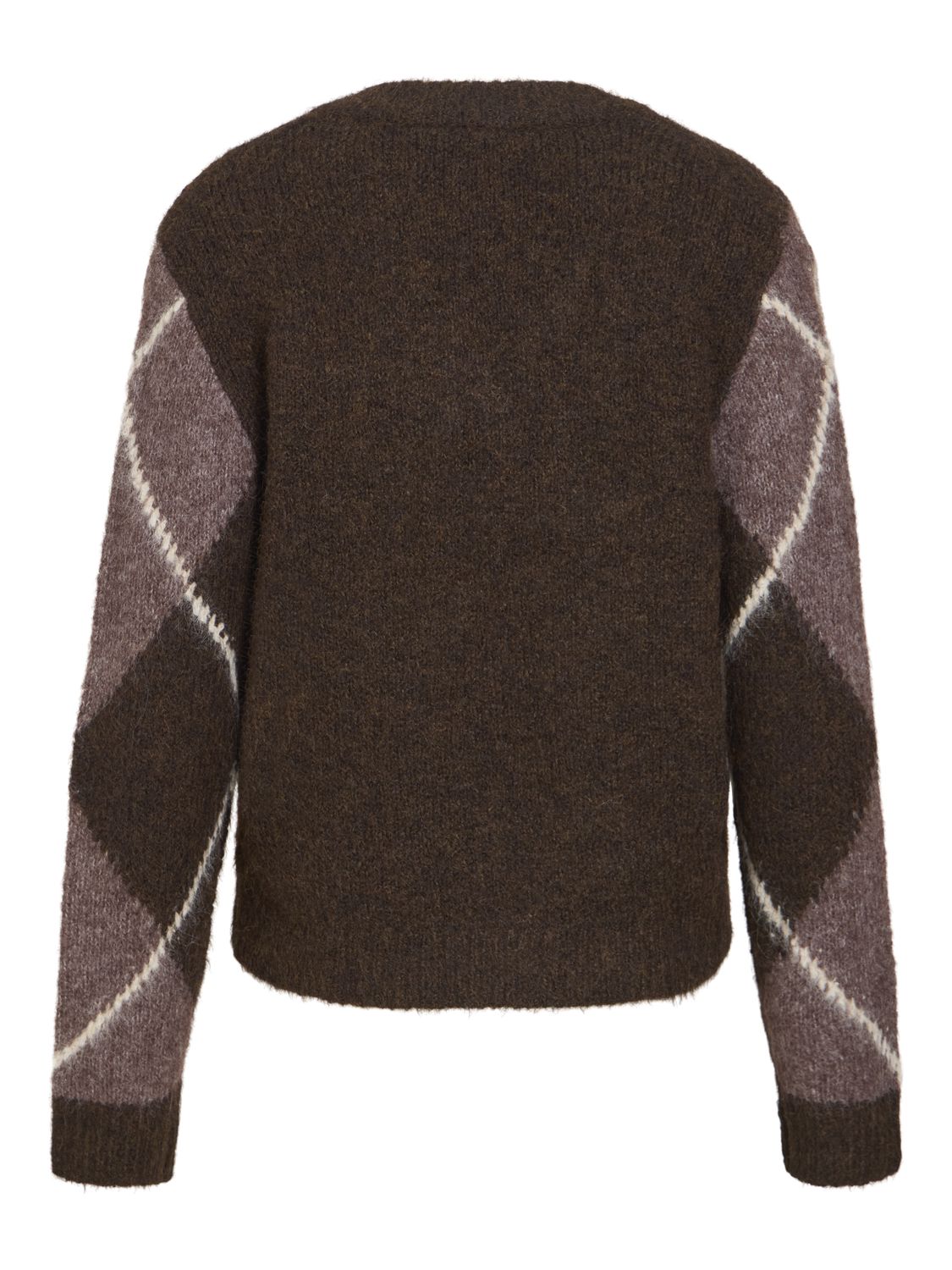Vitolise V-Neck L/s Check Knit Top/tes