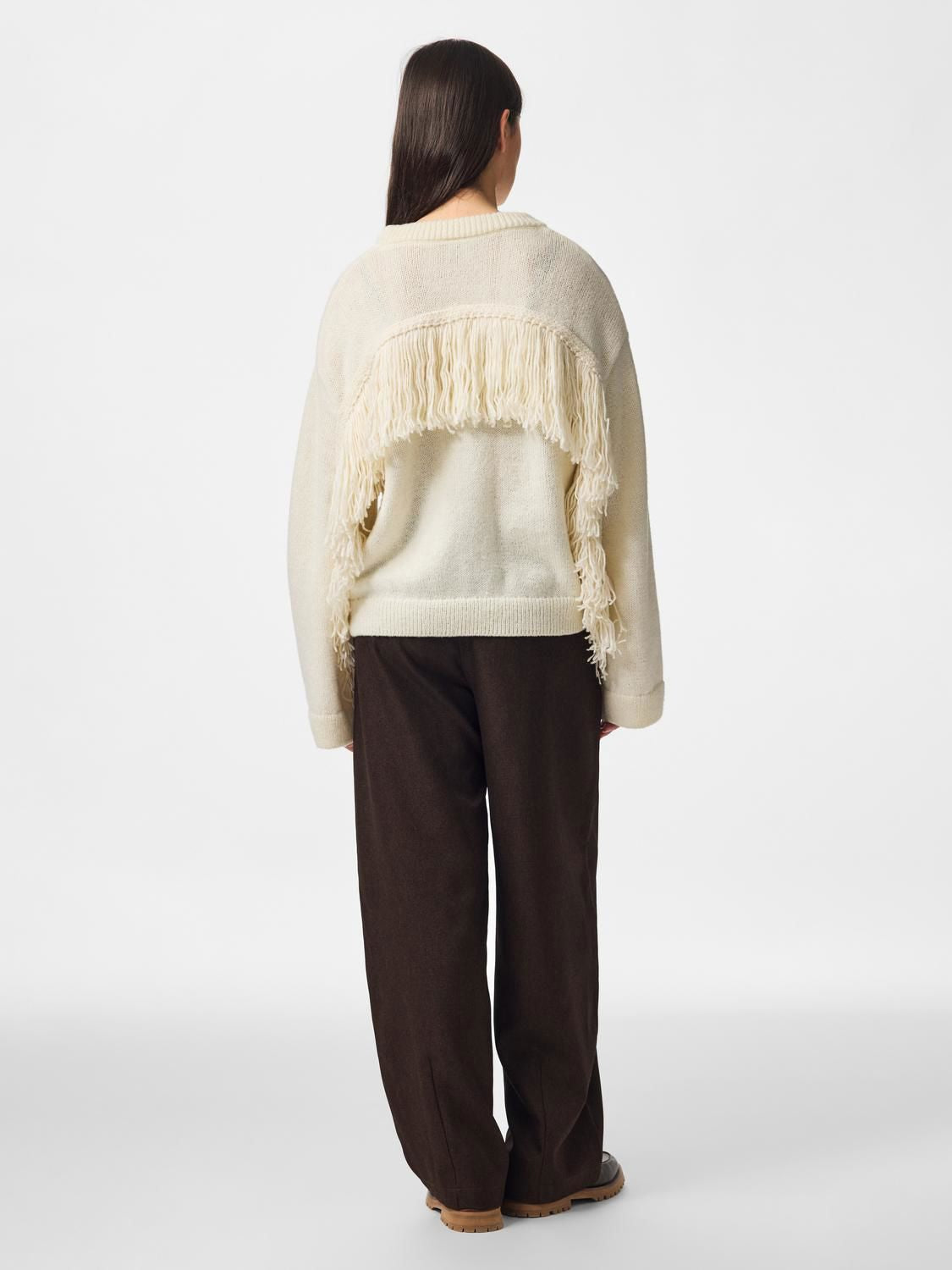 Pciva Ls O-Neck Fringes Knit Bc D2d