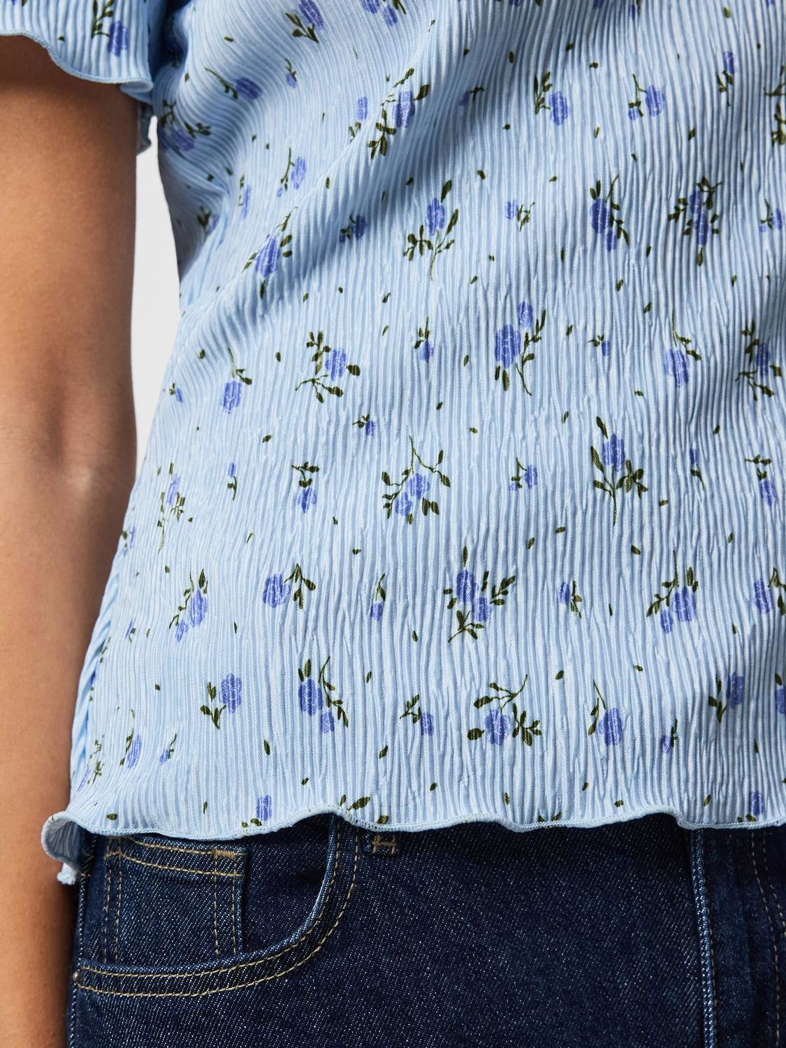 Pcflora Ss O-Neck Top Jrs Noos Bc