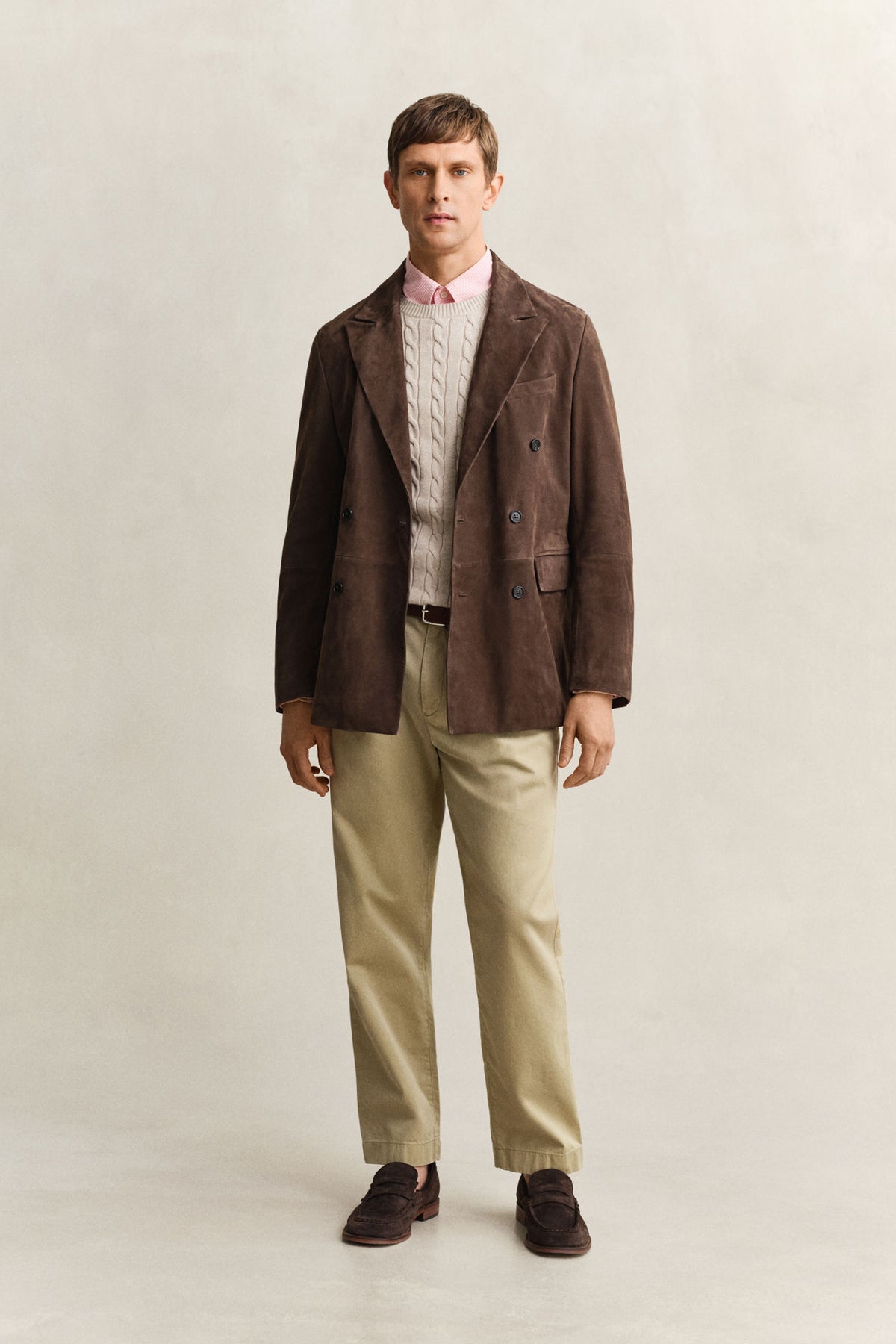 COTTON CABLE C-NECK 8050601 OAT MELANGE