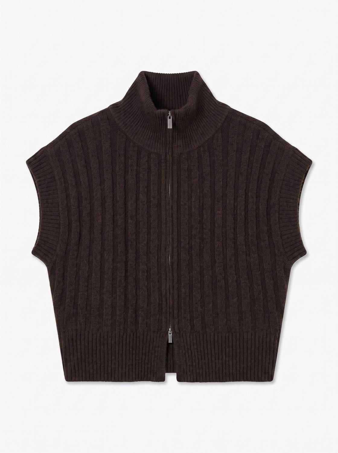 Vmbang Rib Sl Highneck Zipper Vest Noos