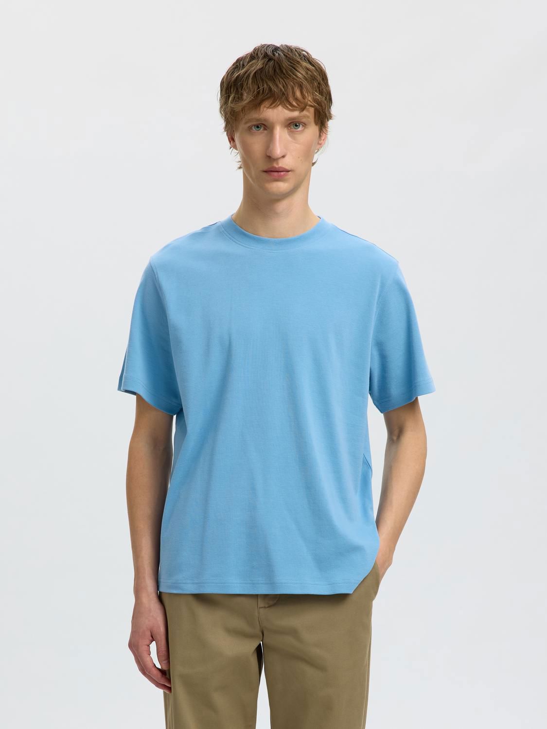Slmtaj Mid Wgt Peach Ss O-Neck Tee Noos