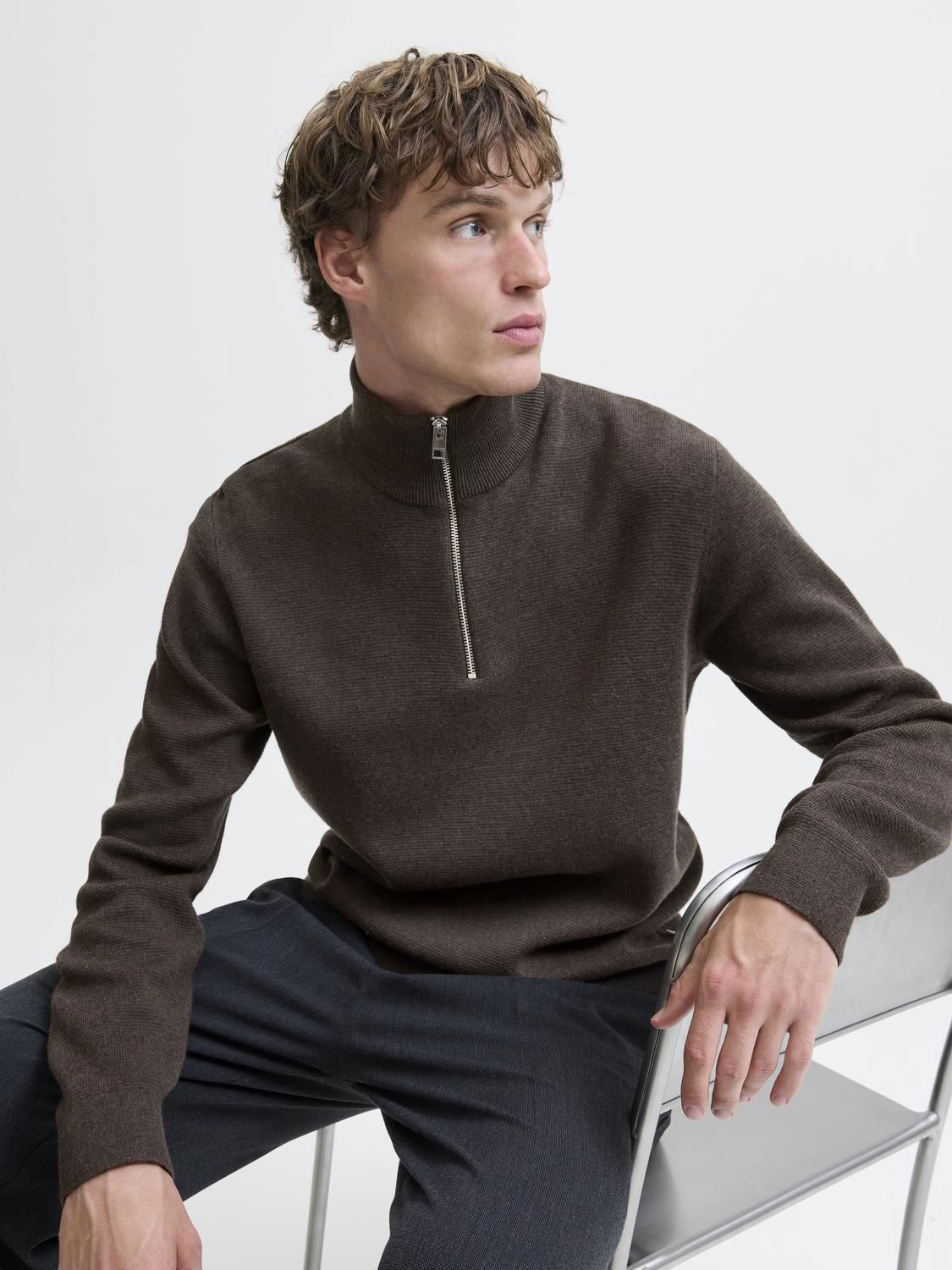 Jprblamilano Stitch Knit Half Zip Sn