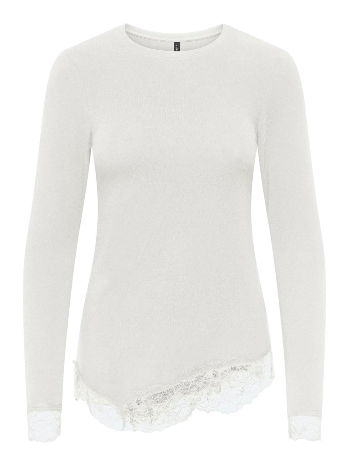 Onlglamour L/s Lace Detail Top Jrs