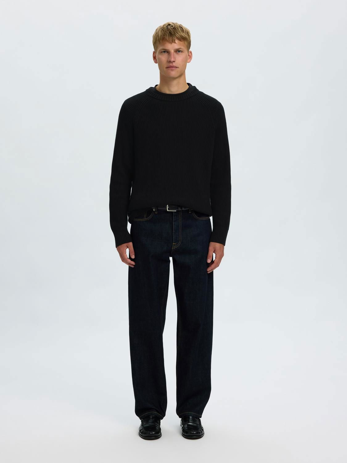 Slmcarlos Ls Cable Crew Neck Noos