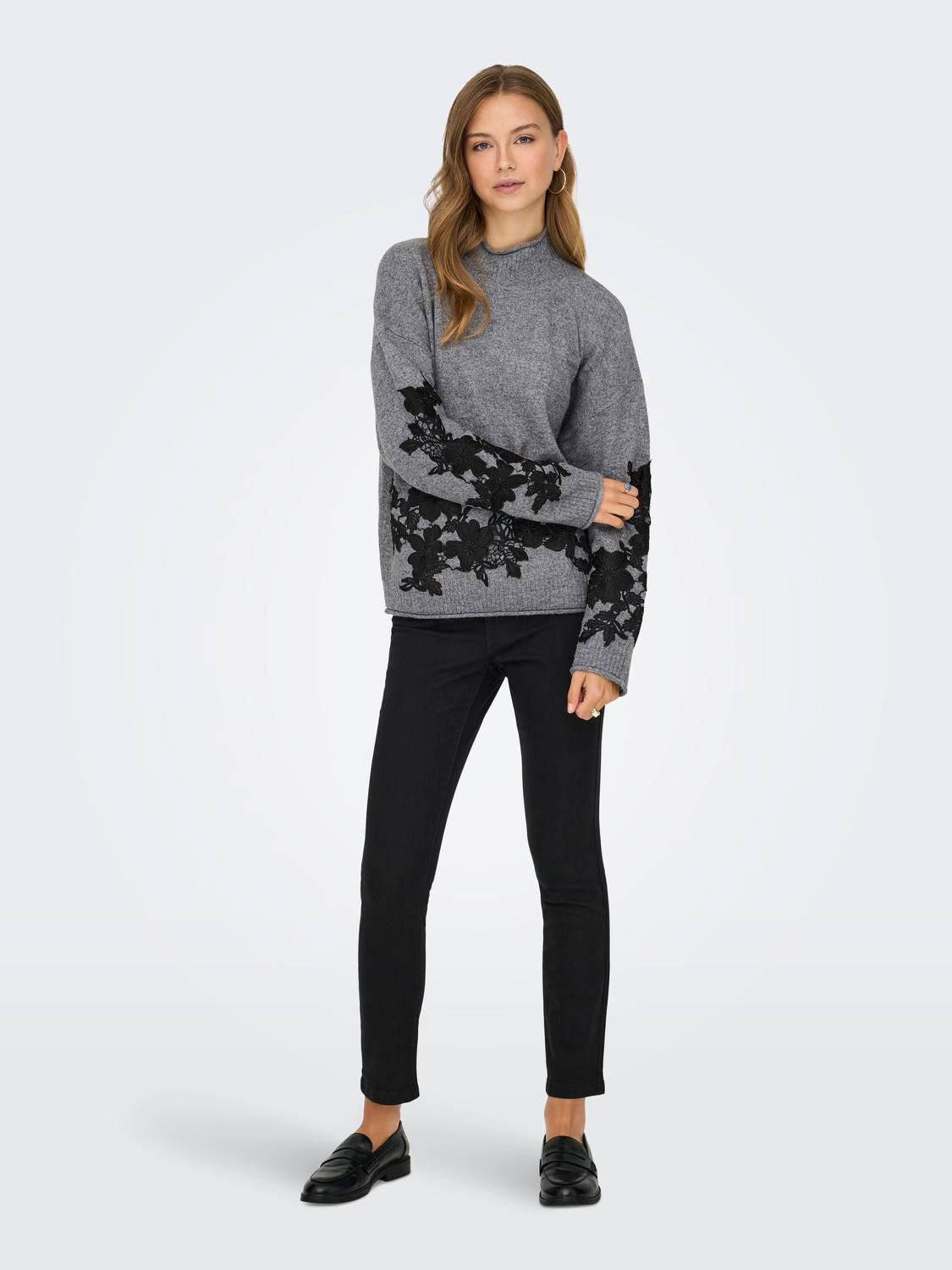 Onllisa Ls Highneck Detail Knt