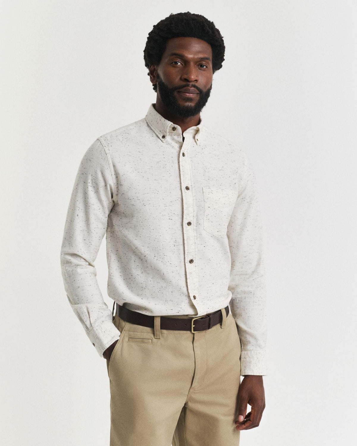 REG NEPS FLANNEL SHIRT 130 CREAM