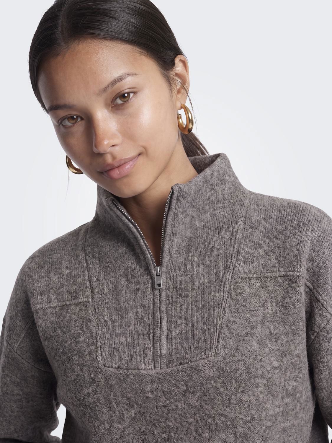 Onlclara Ls Half Zip Knt