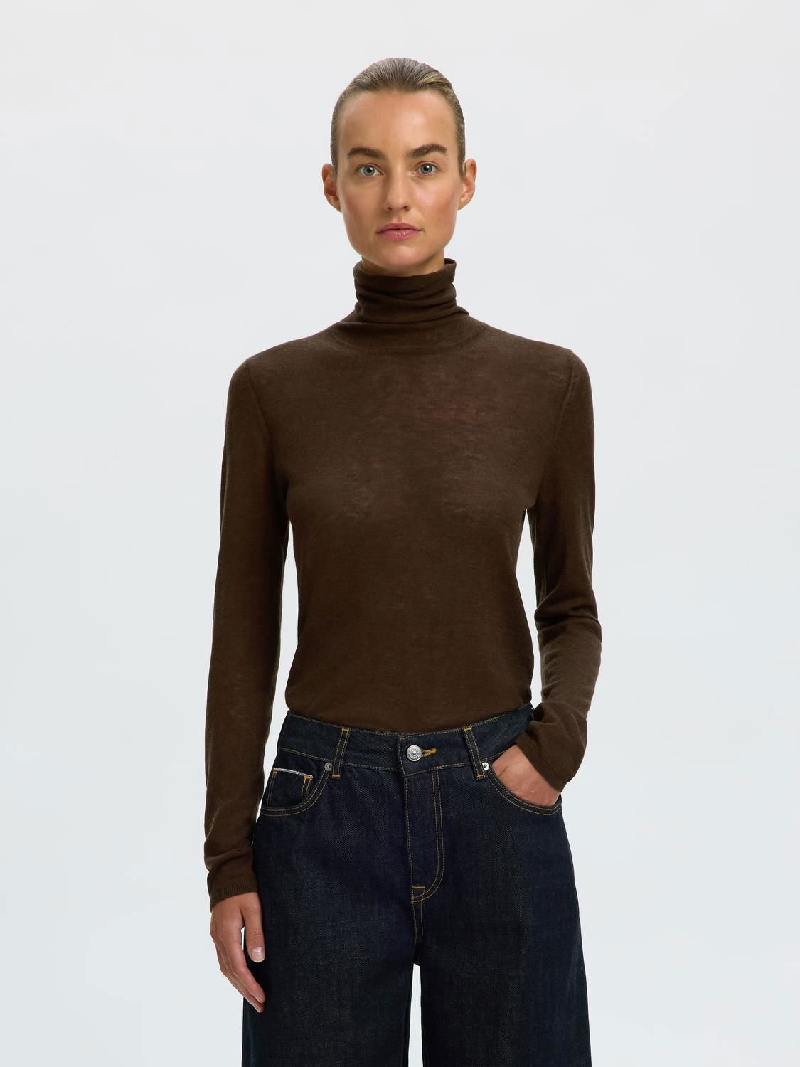 Slwvendy Wool Ls Knit Roll Neck Noos