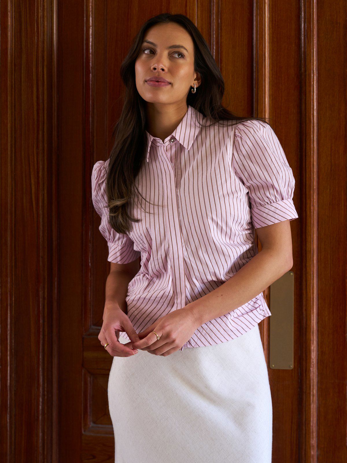 Frannie Structure Stripe Shirt