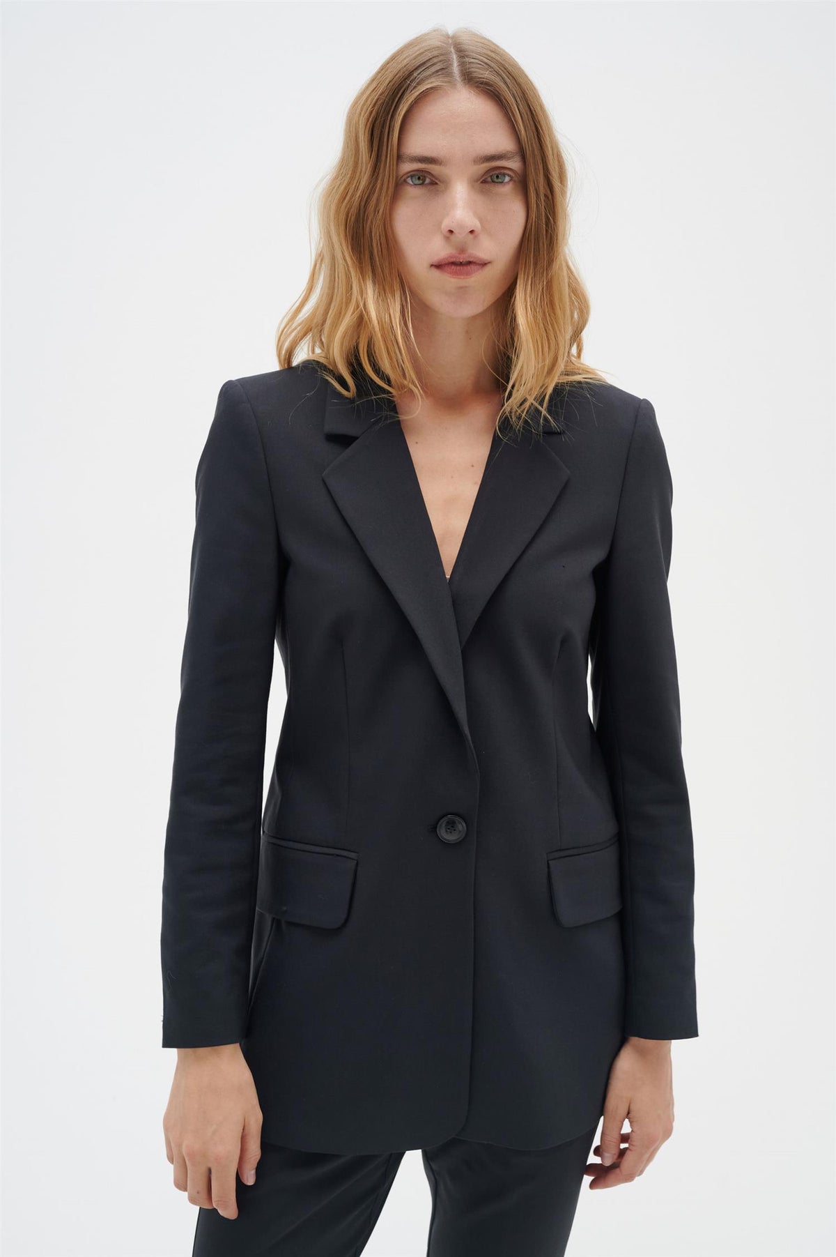 ZELLAIW LONG BLAZER, BLACK