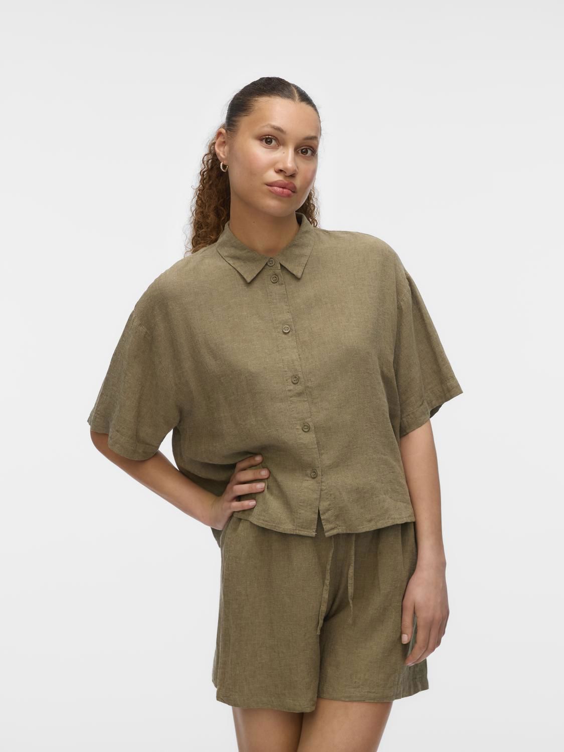 Vmlinn 2/4 Short Shirt Wvn Noos