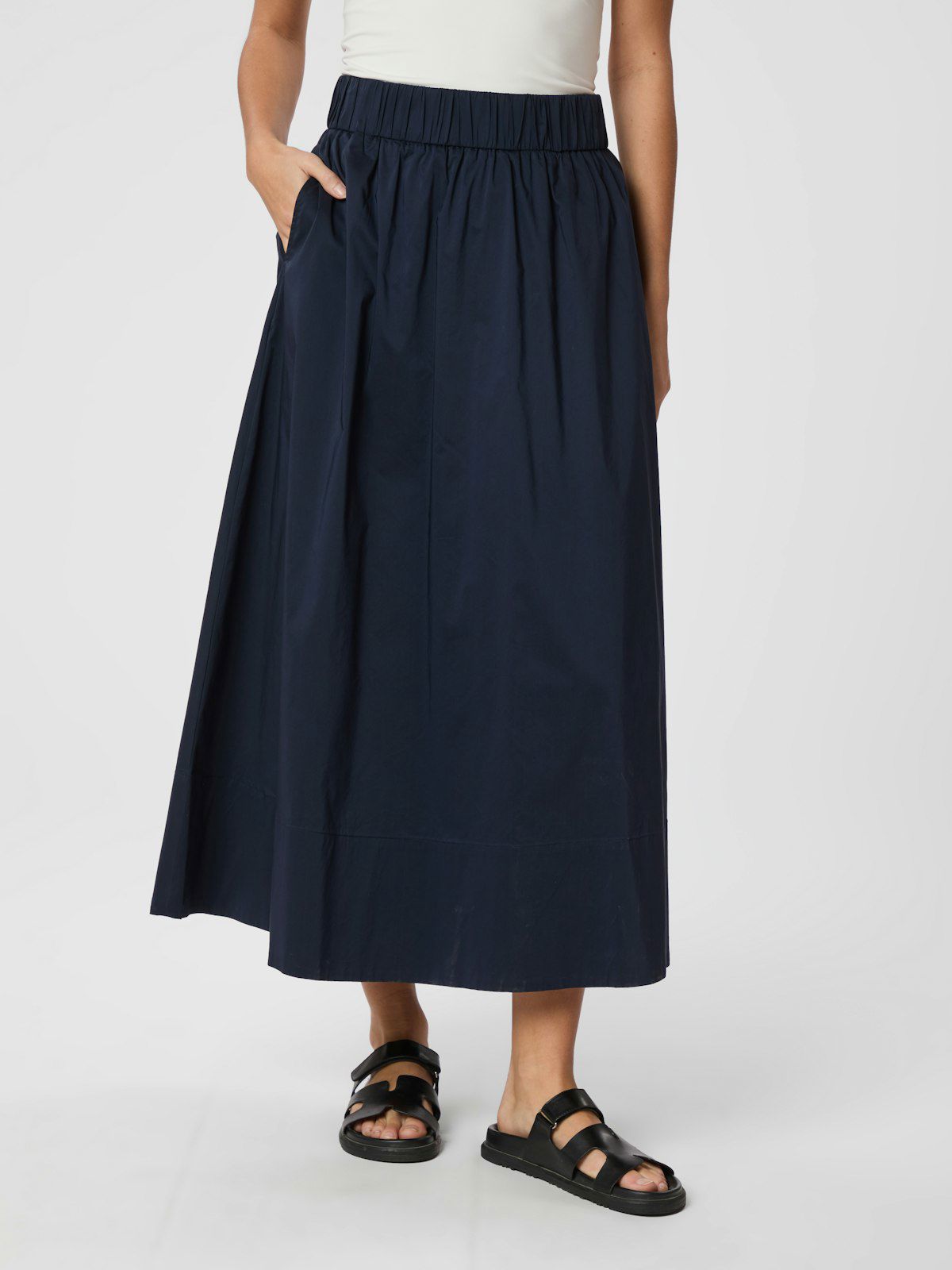 Yara Long Poplin Skirt