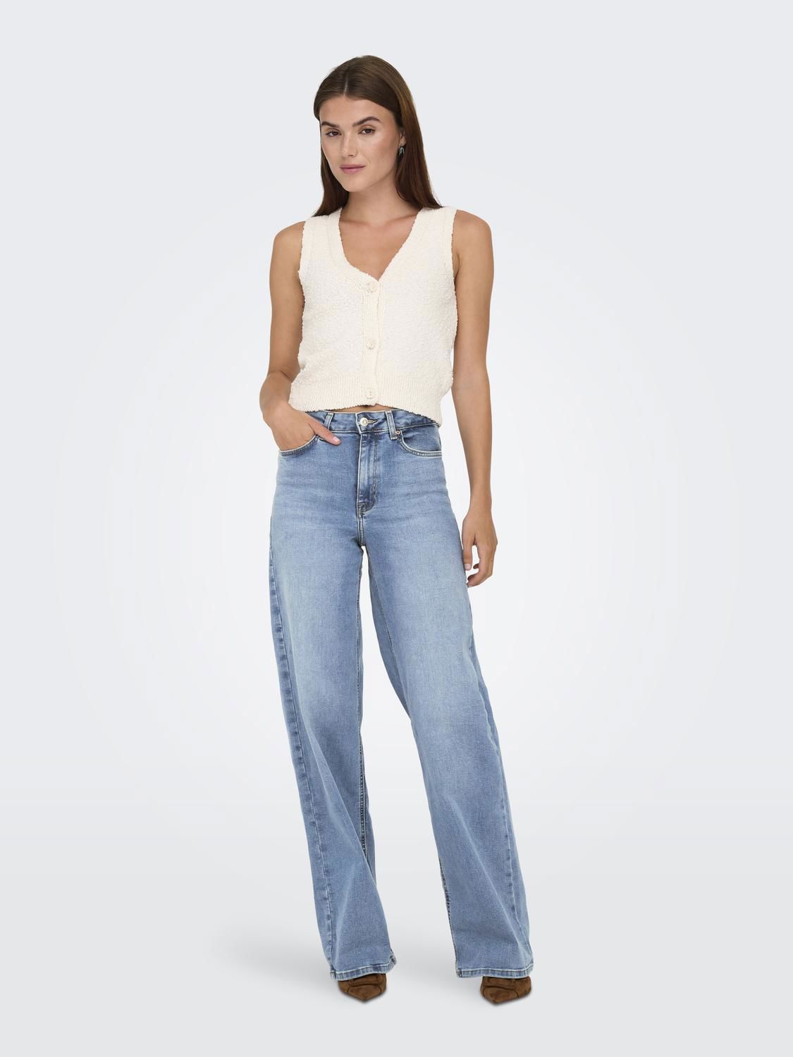 ONLMADISON BLUSH HW WIDE DNM CRO371 NOOS LIGHT BLUE DENIM