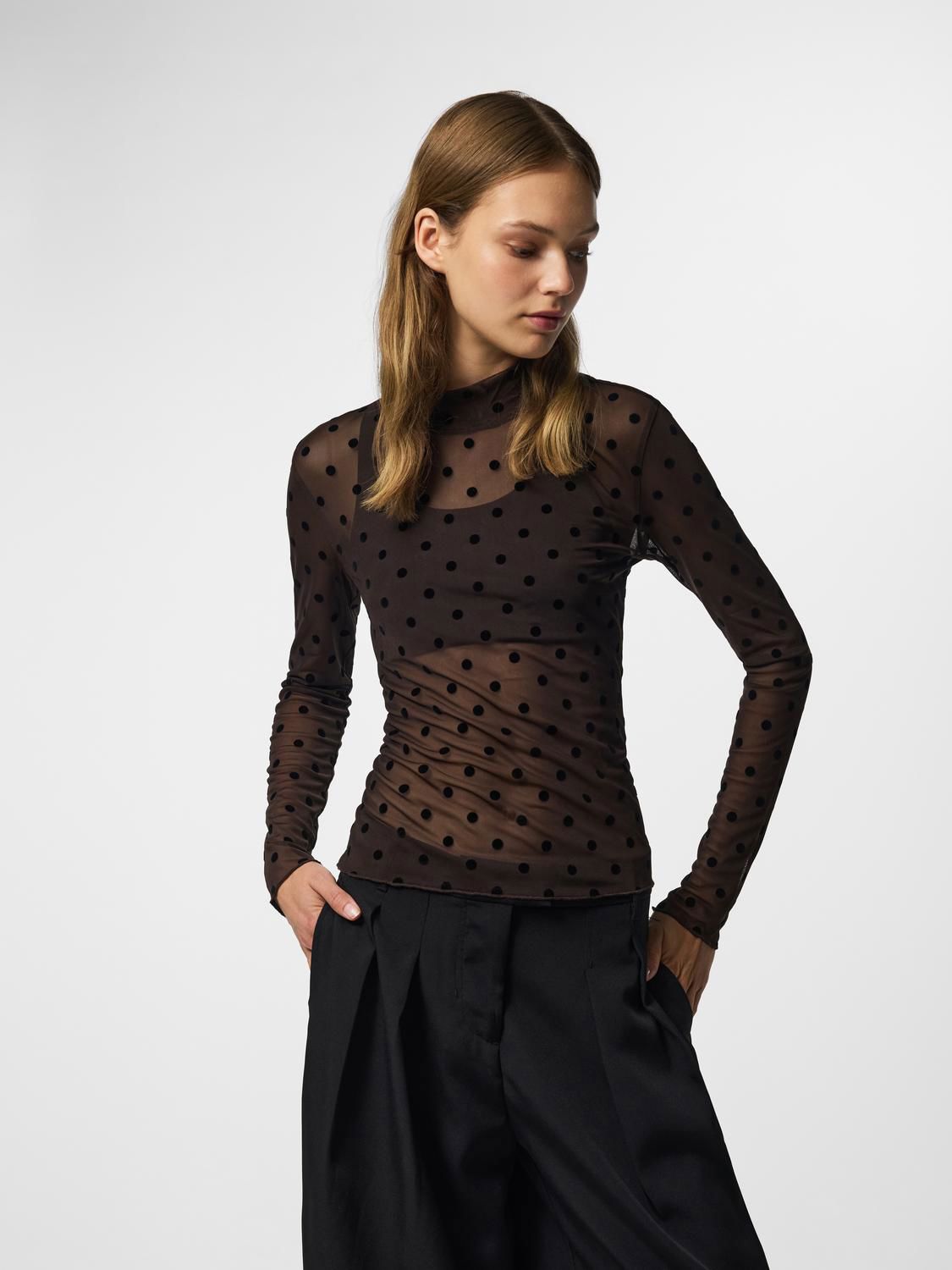 Pcjeshi Ls High Neck Top Jrs Bc