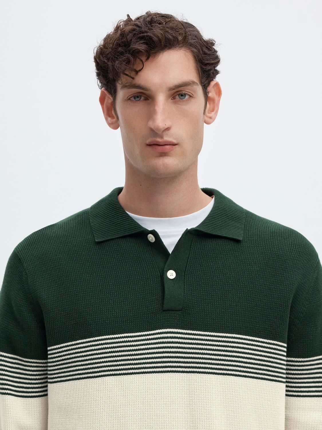 Slmdane Ls Knit Stripe Polo