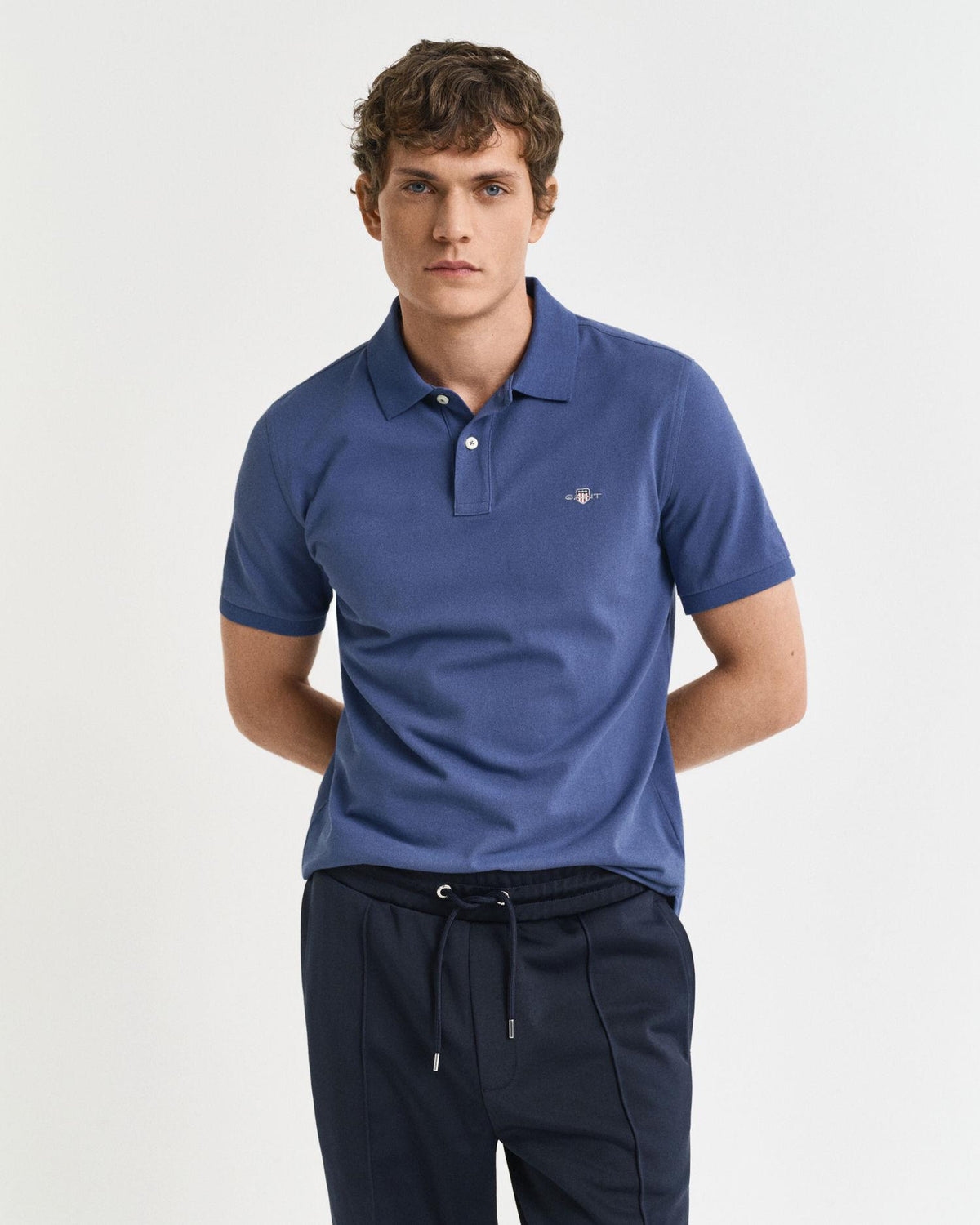 REG SHIELD SS PIQUE POLO 2210 401 DUSTY NAVY