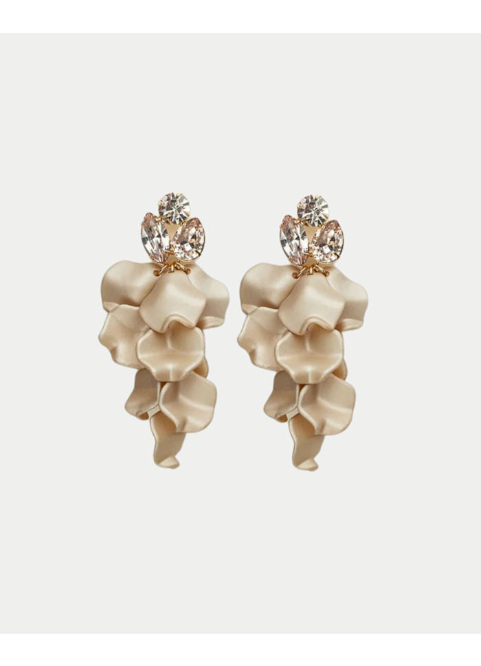 Leaf Stone Earrings Nougat