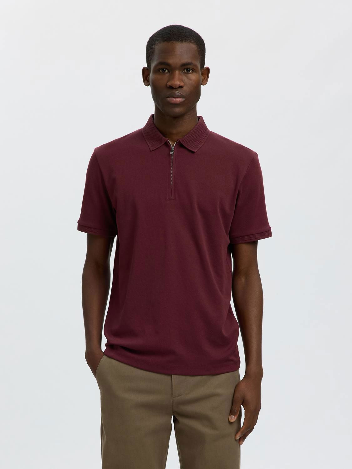 Slmfave Zip Ss Polo Noos