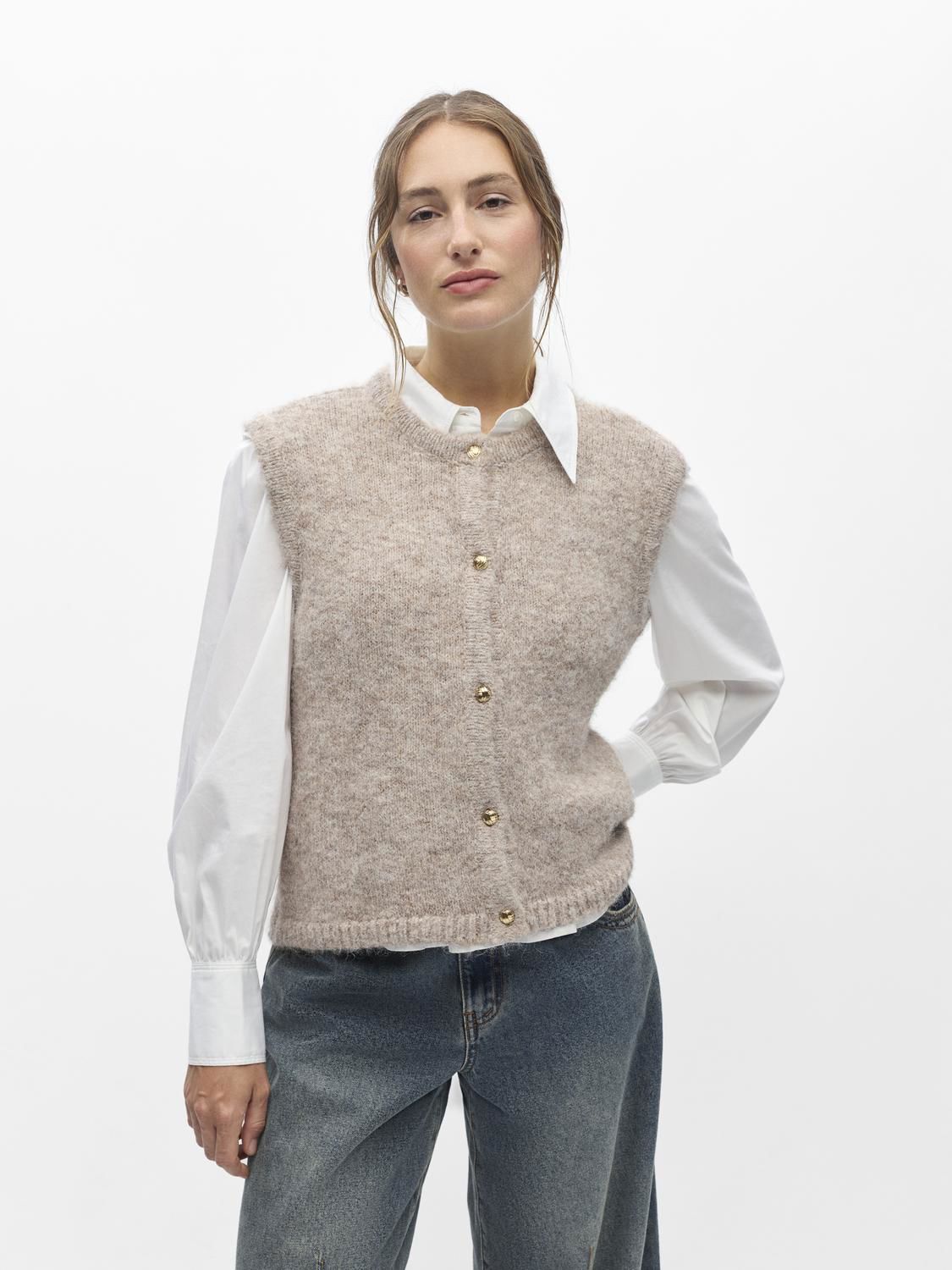 Objsaggia Re Knit Vest Cardigan Noos