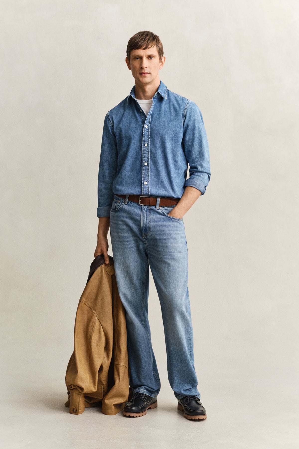 REG DENIM SHIRT 3260089 SEMI LIGHT BLUE
