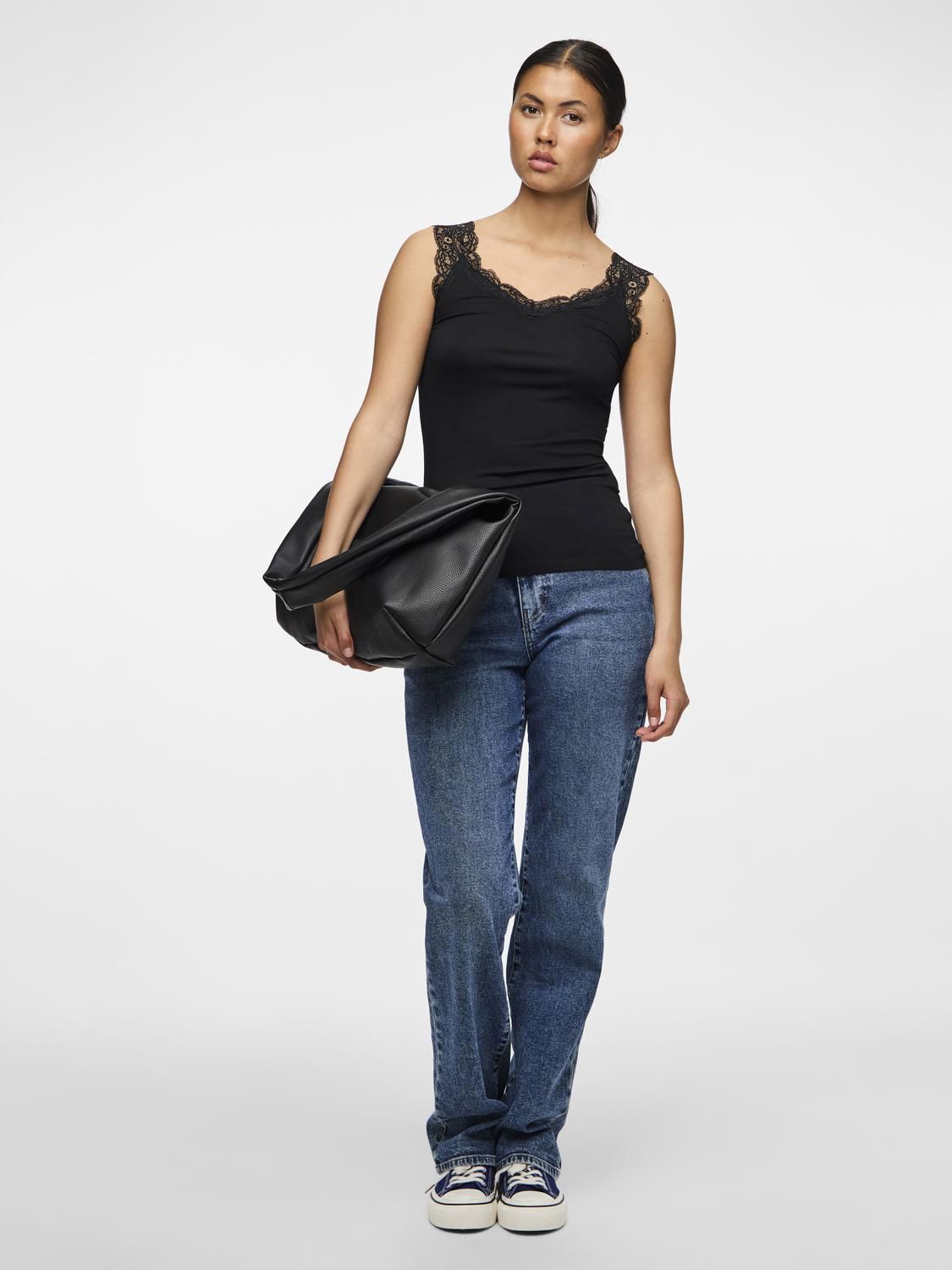 PCBARBERA LACE TOP NOOS BC Black