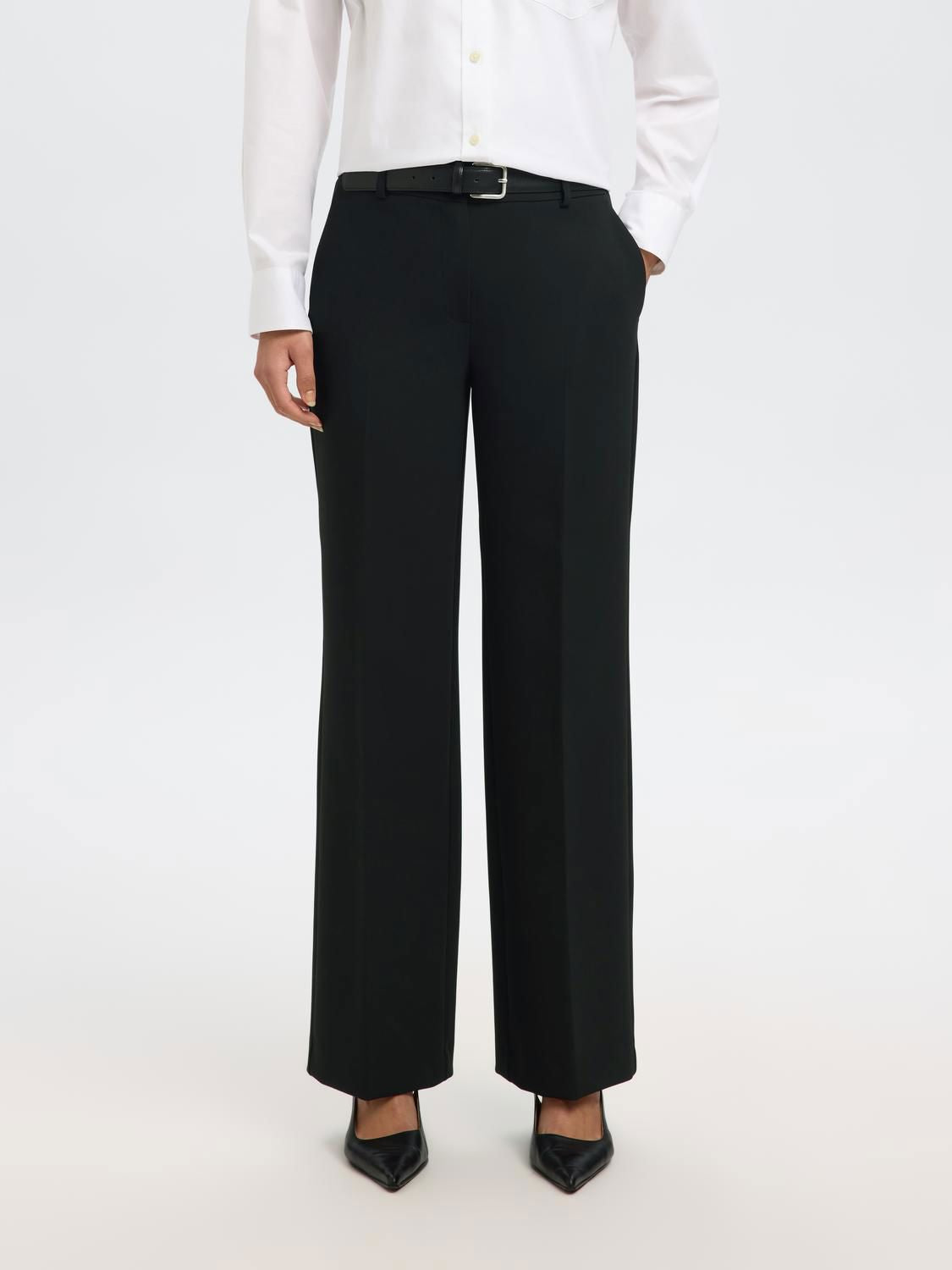 SLFRITA MW WIDE PANT BLACK N NOOS Black