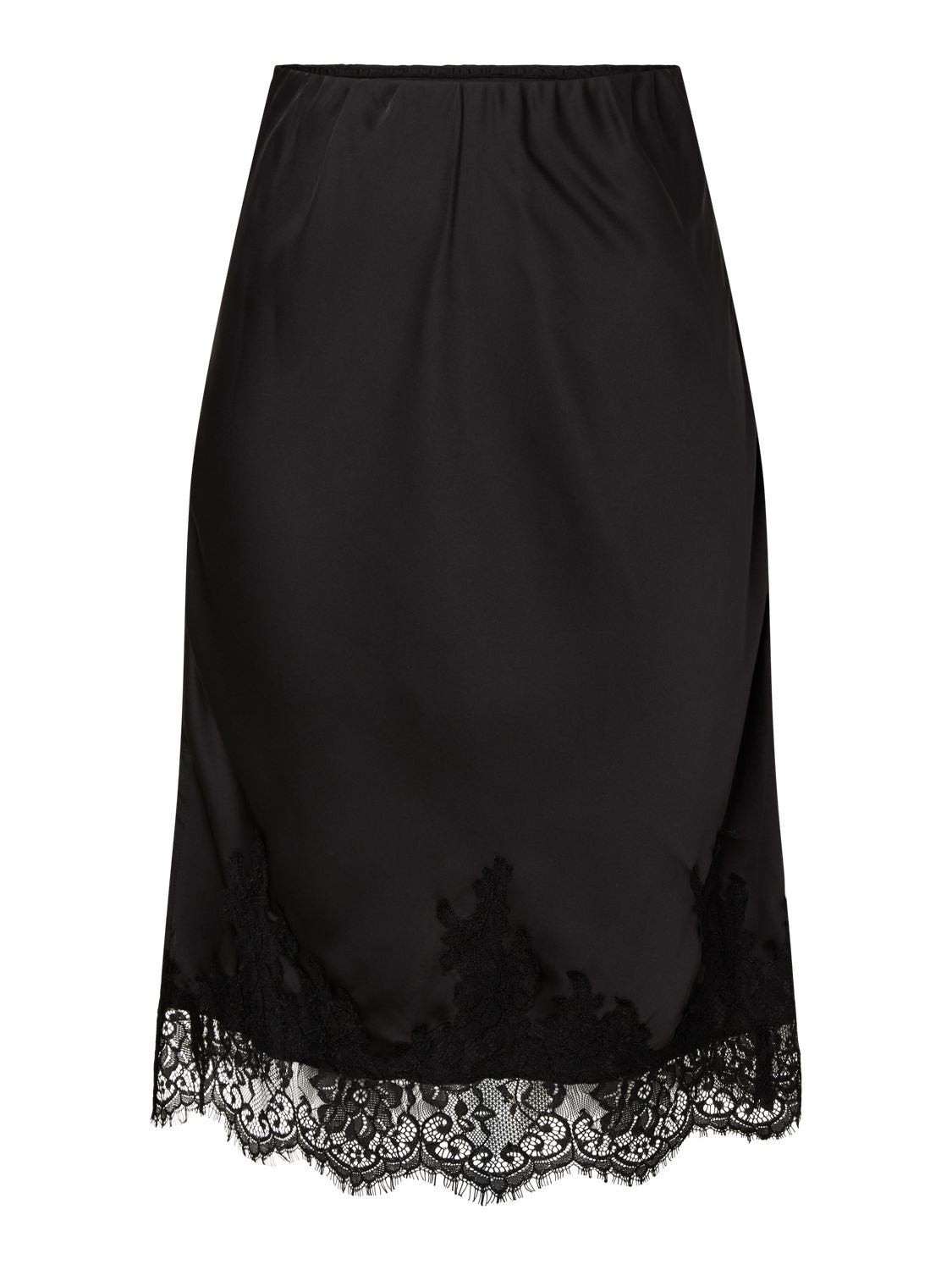 Pcjessa Hw Knee Skirt W/lace Wvn Bc