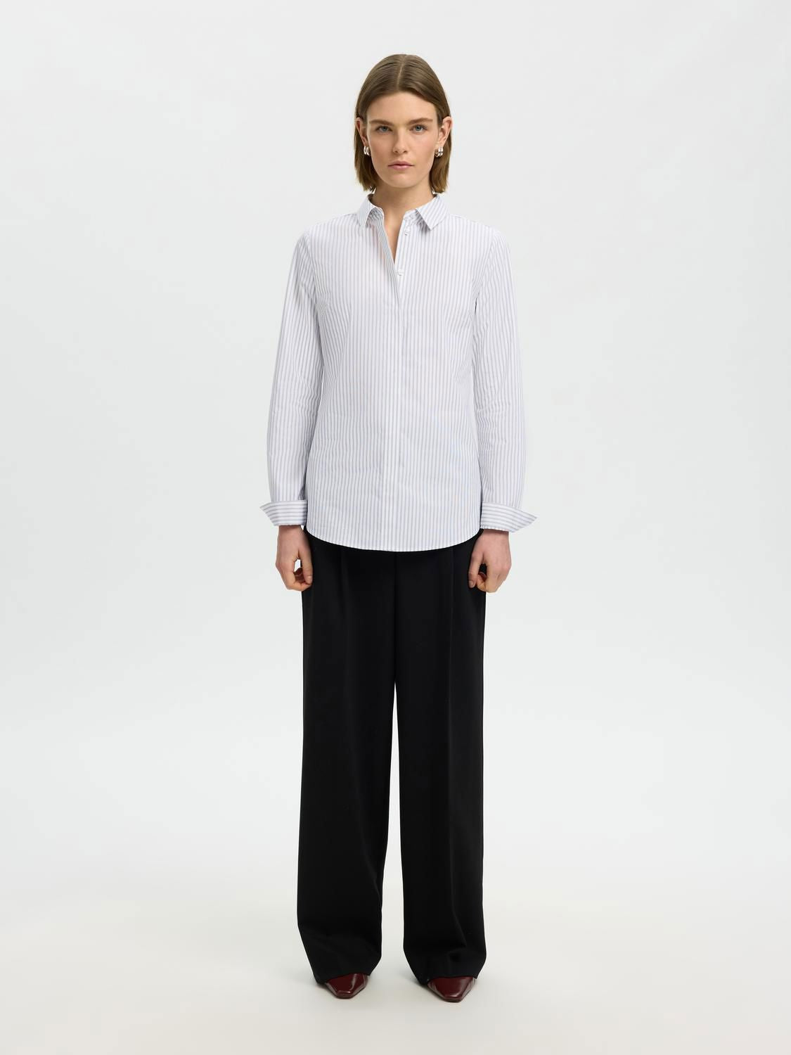 Slwromie Ls Striped Fitted Shirt Noos