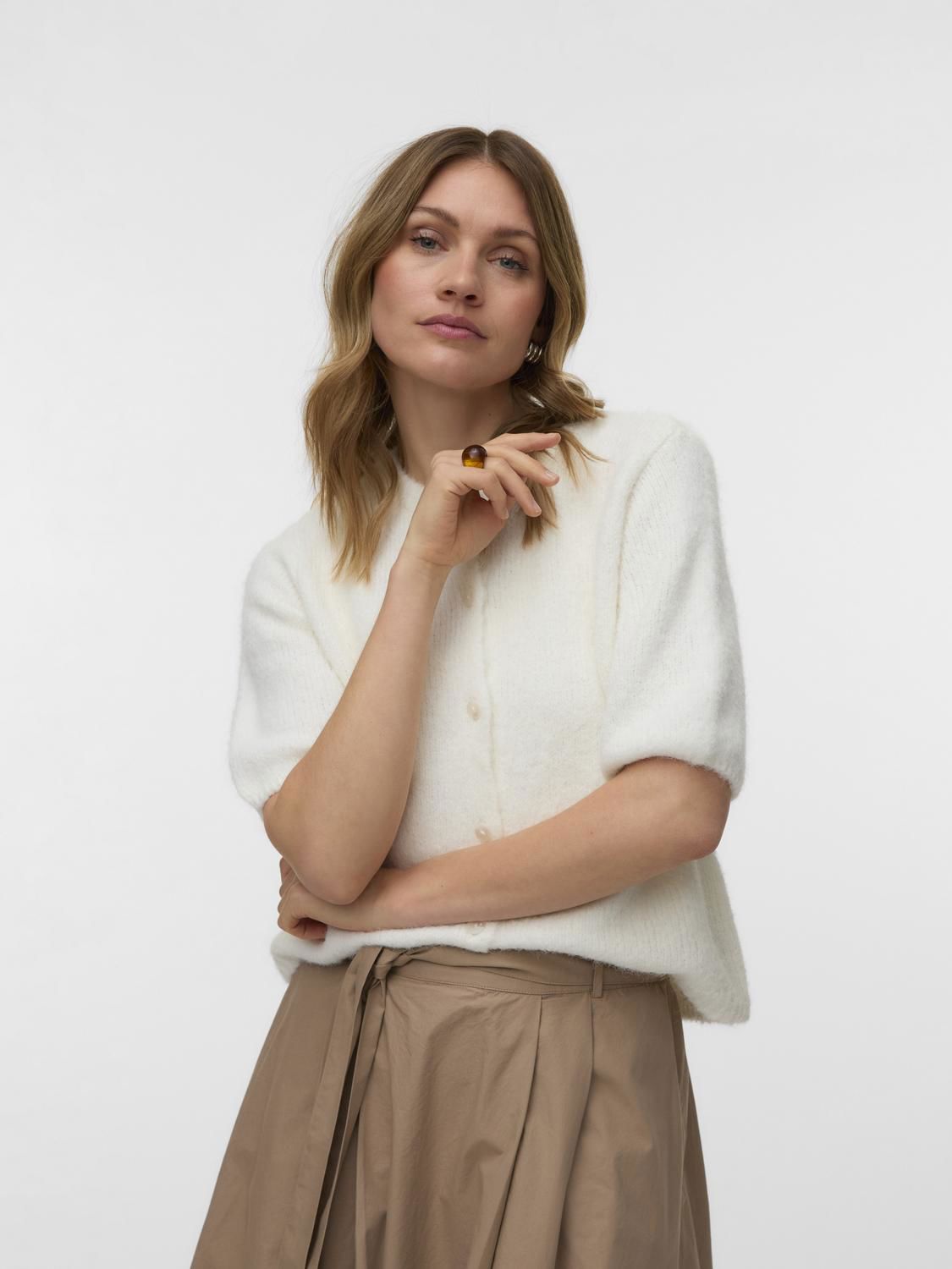 Vmkara 2/4 O-Neck Button Cardigan Exp