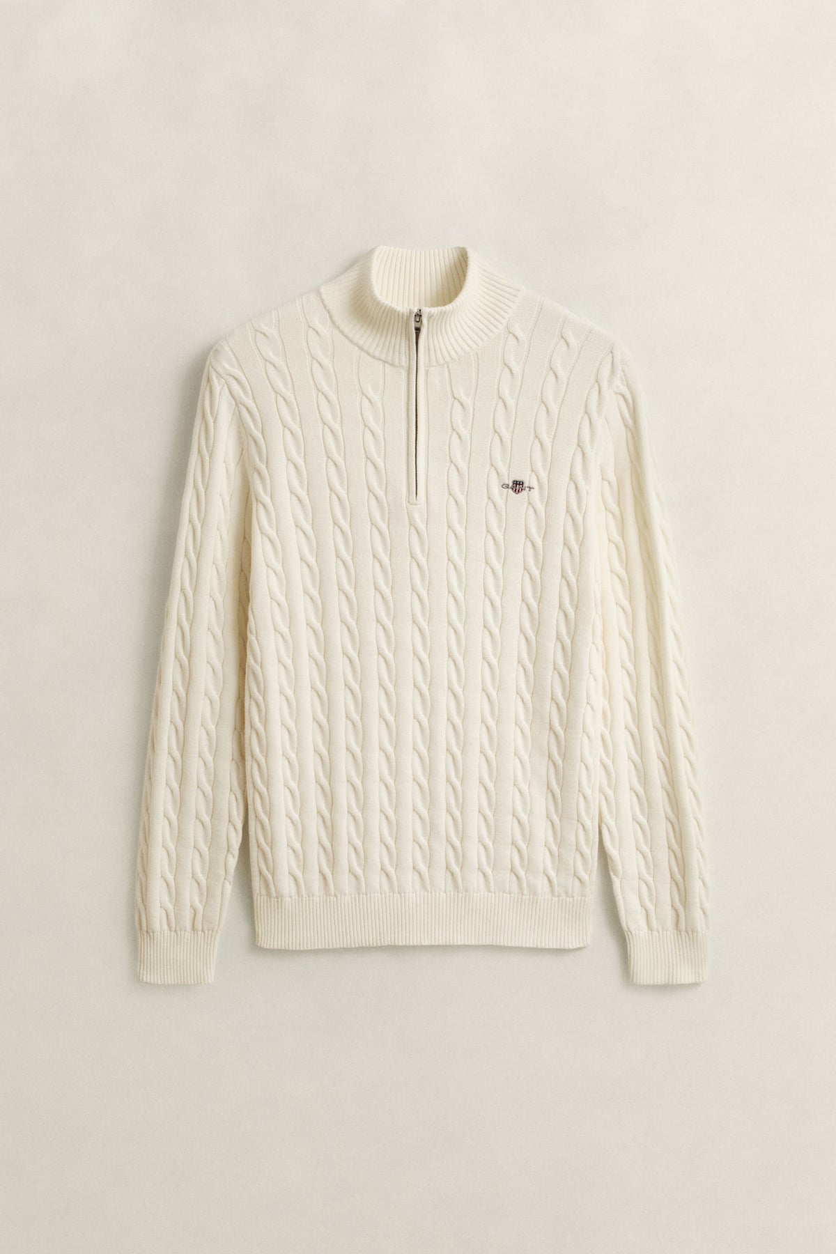 COTTON CABLE HALFZIP 8050603 CREAM