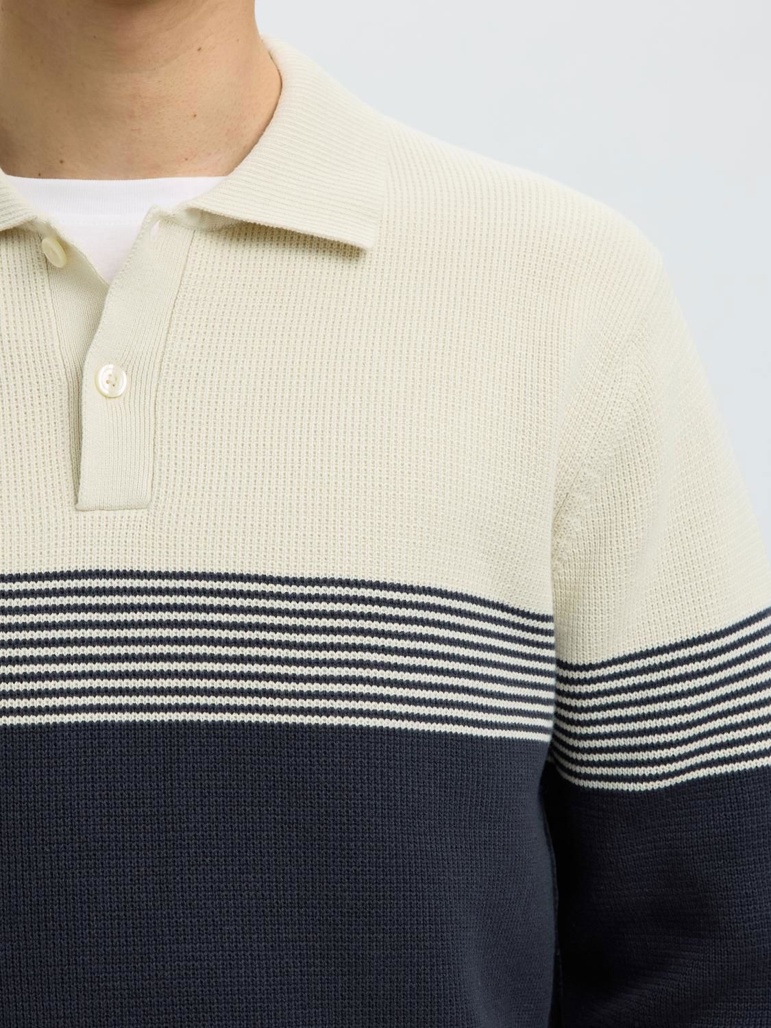 Slmdane Ls Knit Stripe Polo