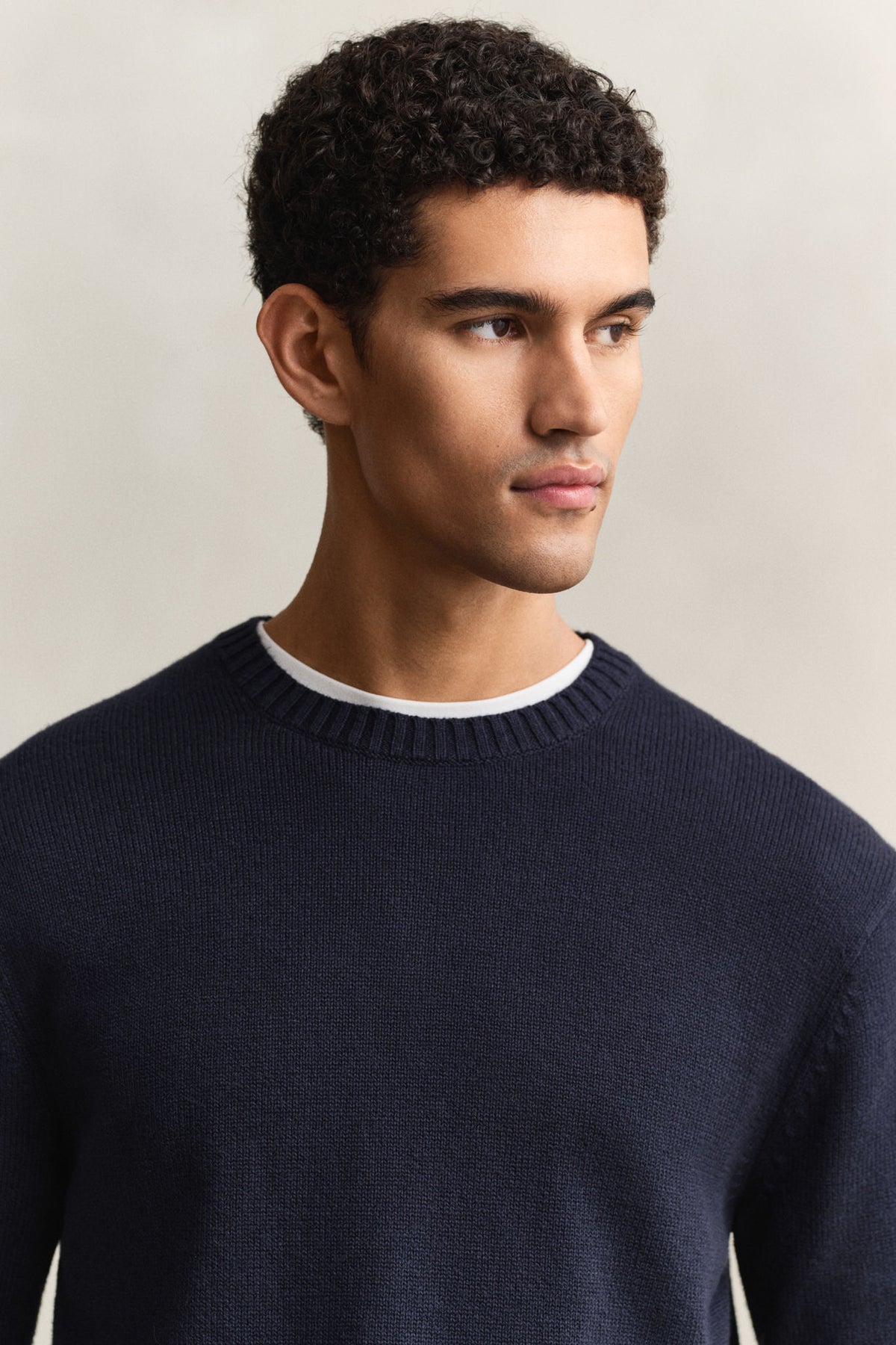 COTTON BLEND C-NECK 8080001 EVENING BLUE