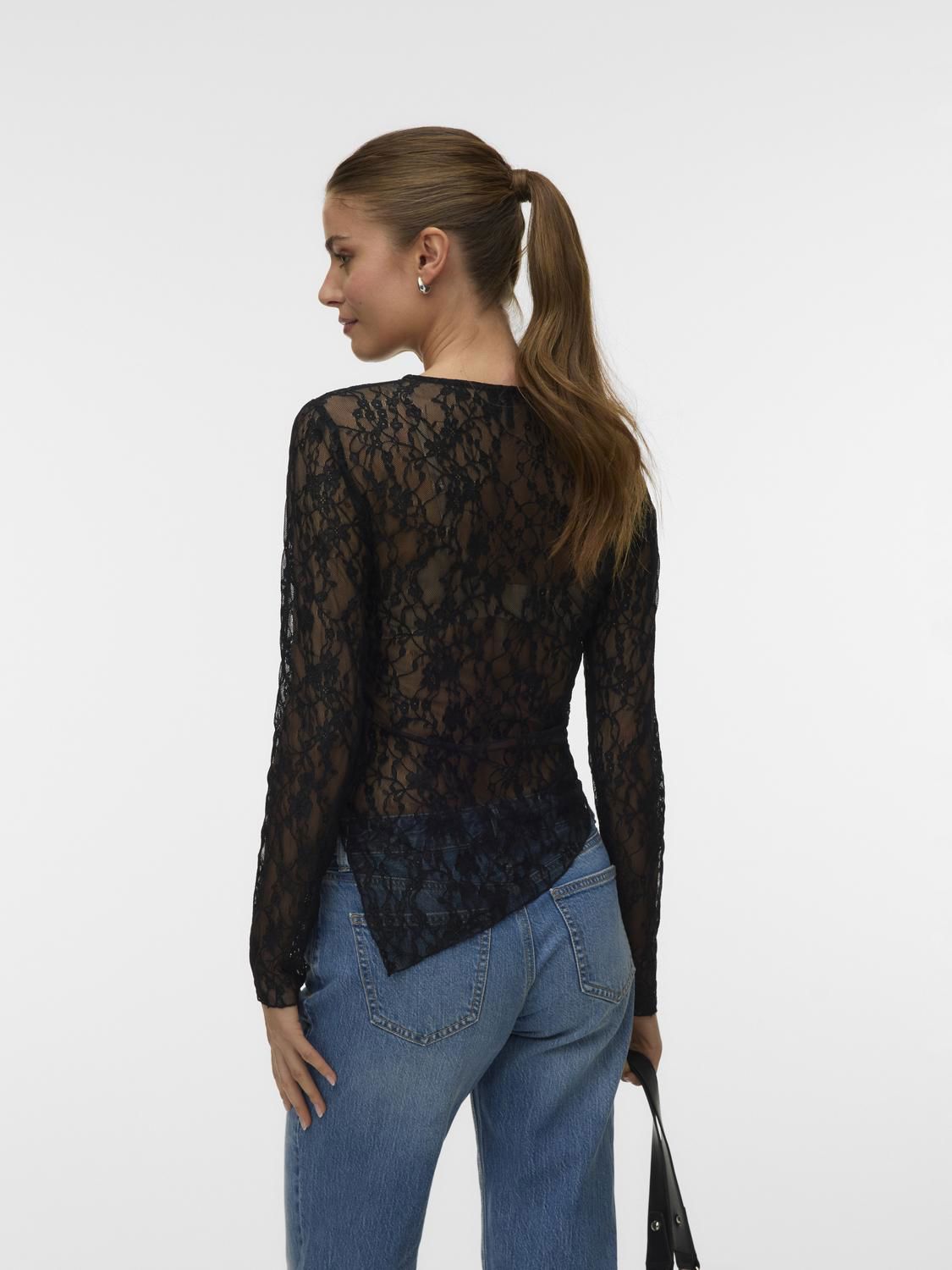 Vmtille Ls Asm Lace Top Jrs Exp Sb4
