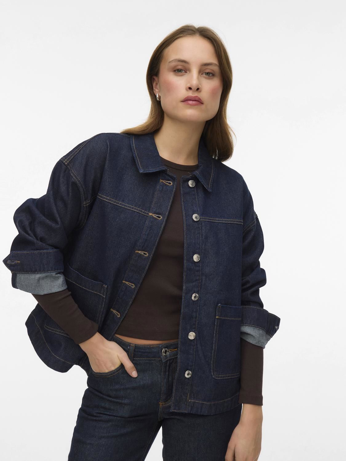 Vmjamie Ls Denim Shacket Mix Ga Noos