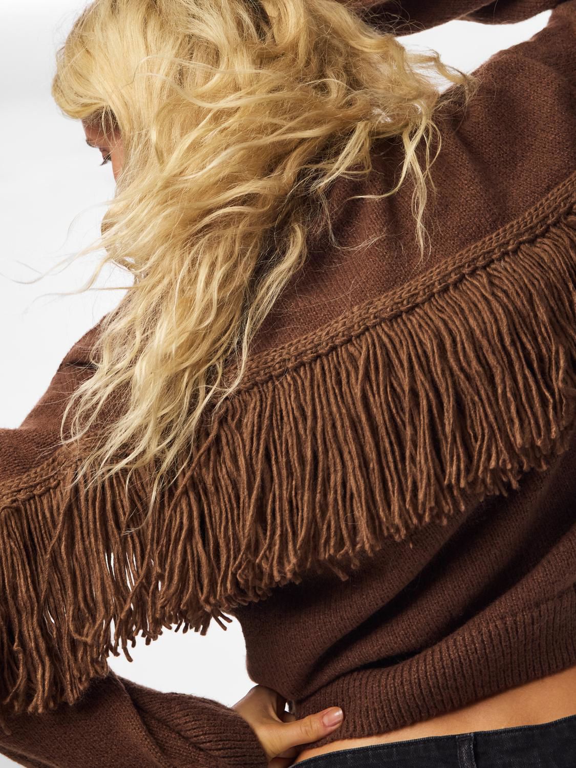 Pciva Ls O-Neck Fringes Knit Bc D2d