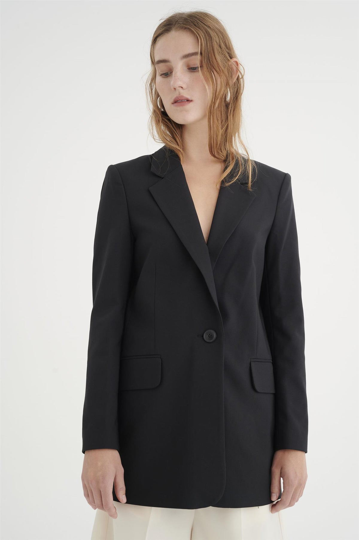 ZELLAIW LONG BLAZER, BLACK