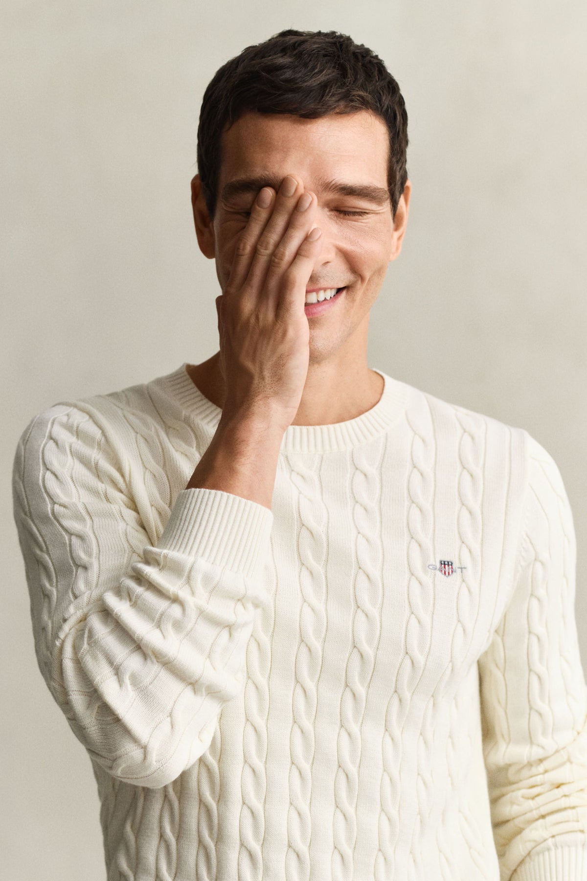 COTTON CABLE C-NECK 8050601 CREAM