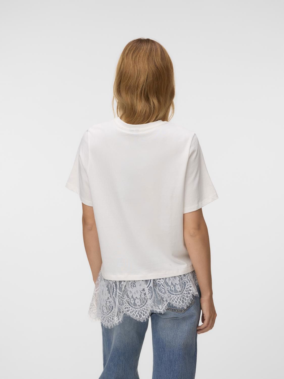 Vmbrit Ss O-Neck Lace T-Shirt Jrs