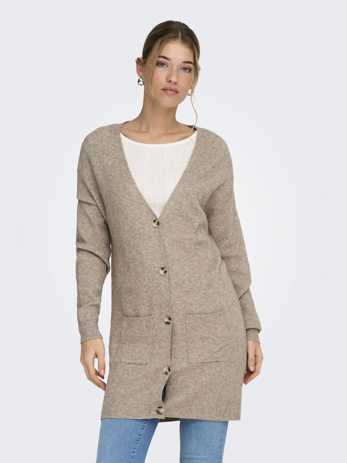 Onlibi Life Ls Rib Long Cardigan Ex Knt